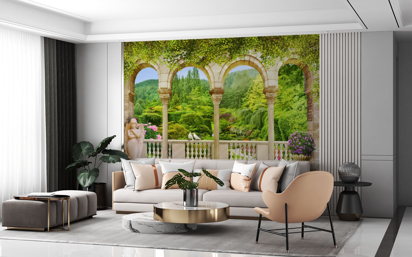 Fototapet balcon cu coloane arcuite