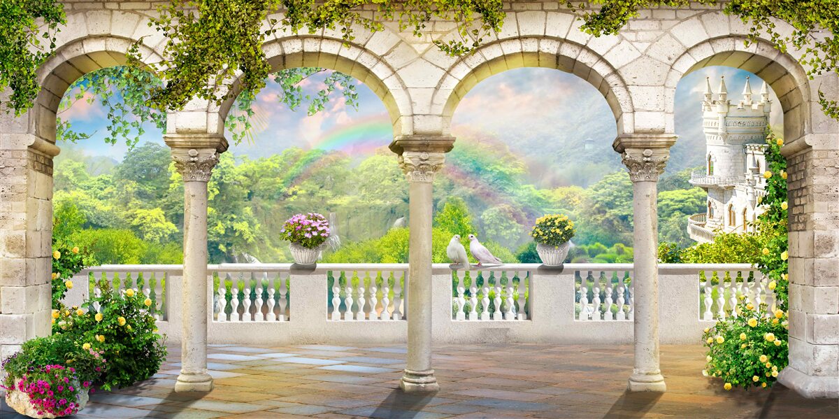 Fototapet palat cu coloane în formă de arcuri