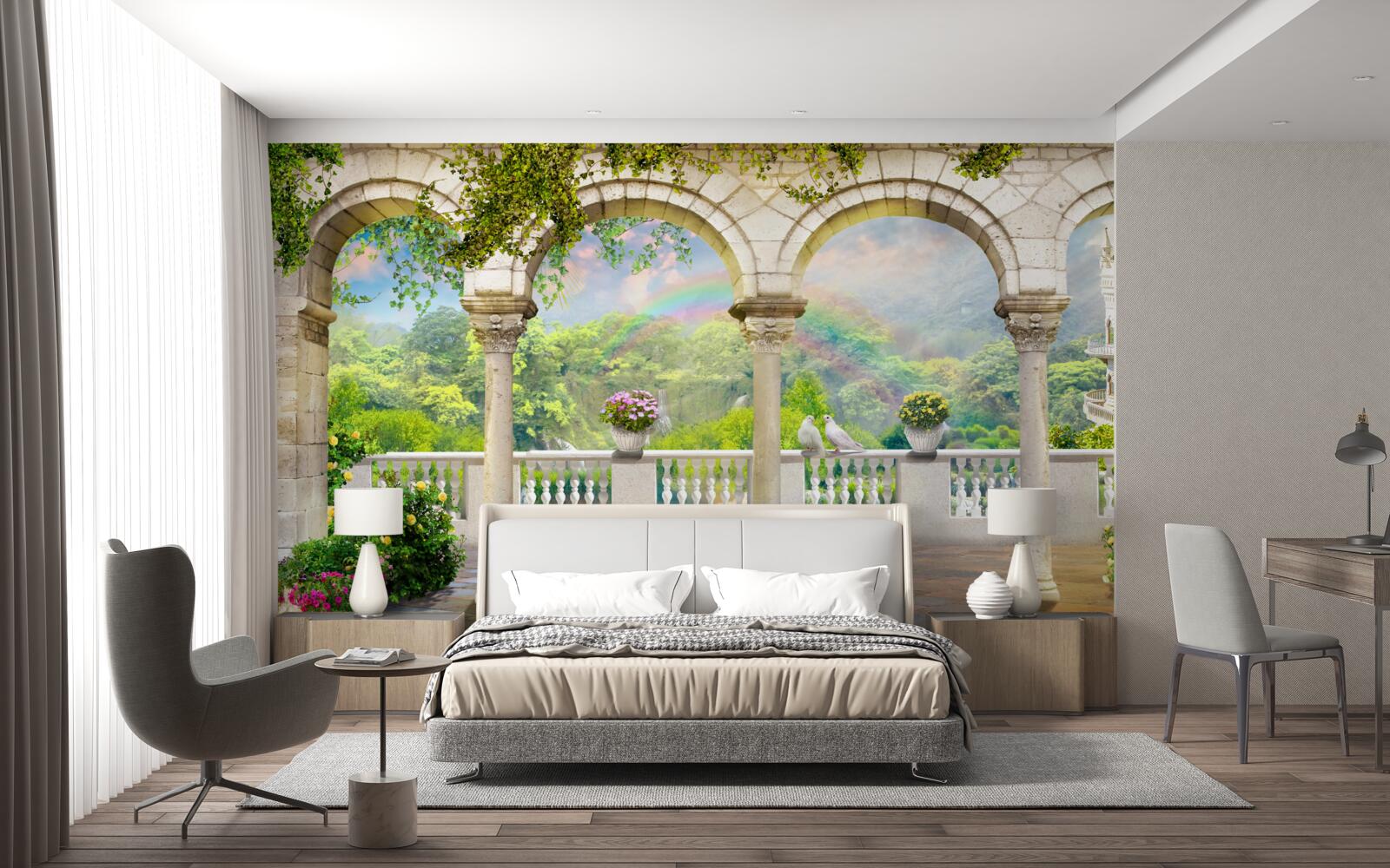 Fototapet palat cu coloane în formă de arcuri