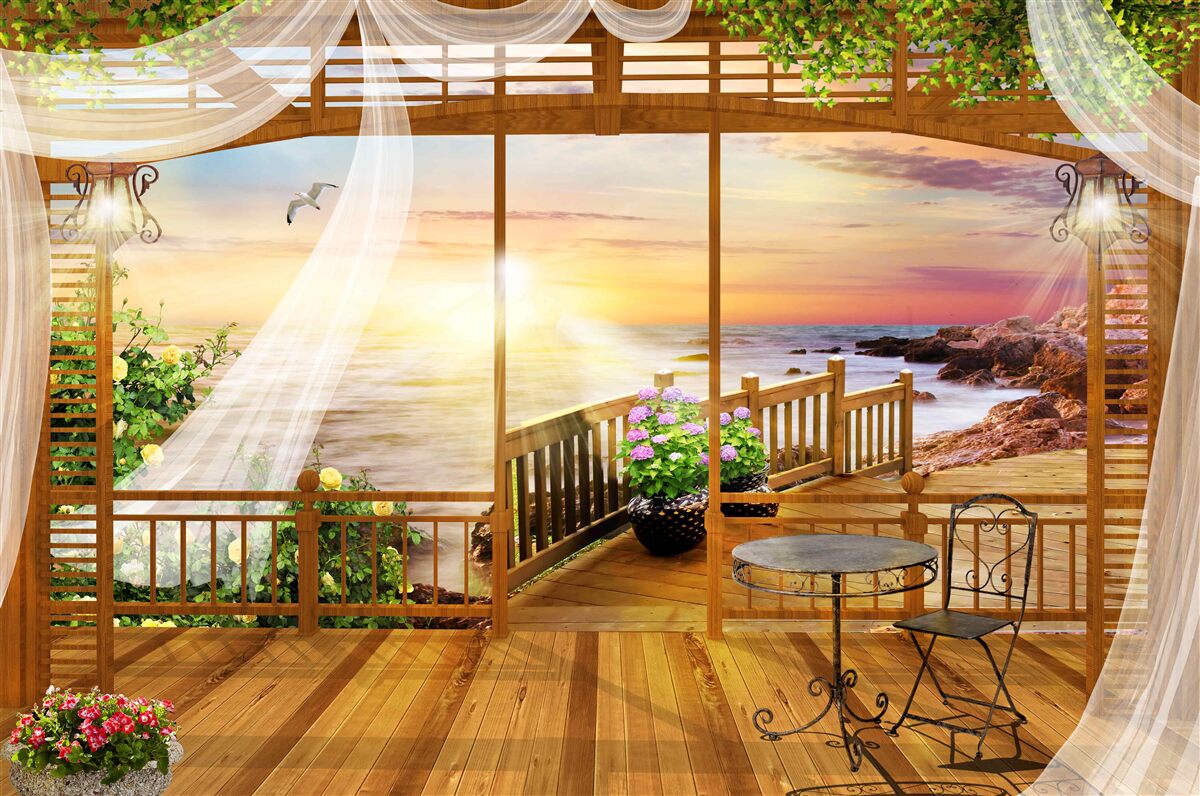 Fototapet balcon frumos cu vederi uimitoare