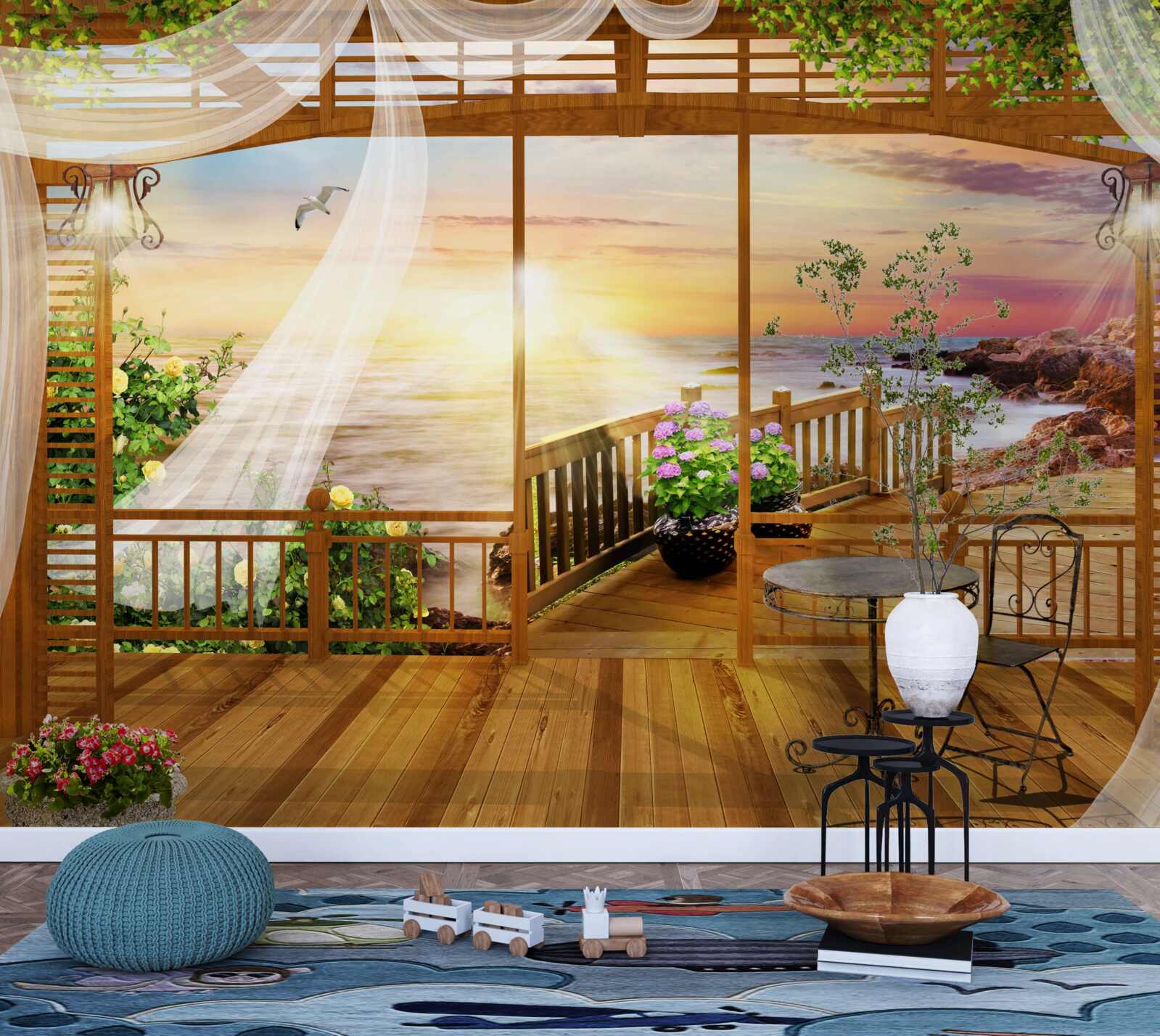 Fototapet balcon frumos cu vederi uimitoare