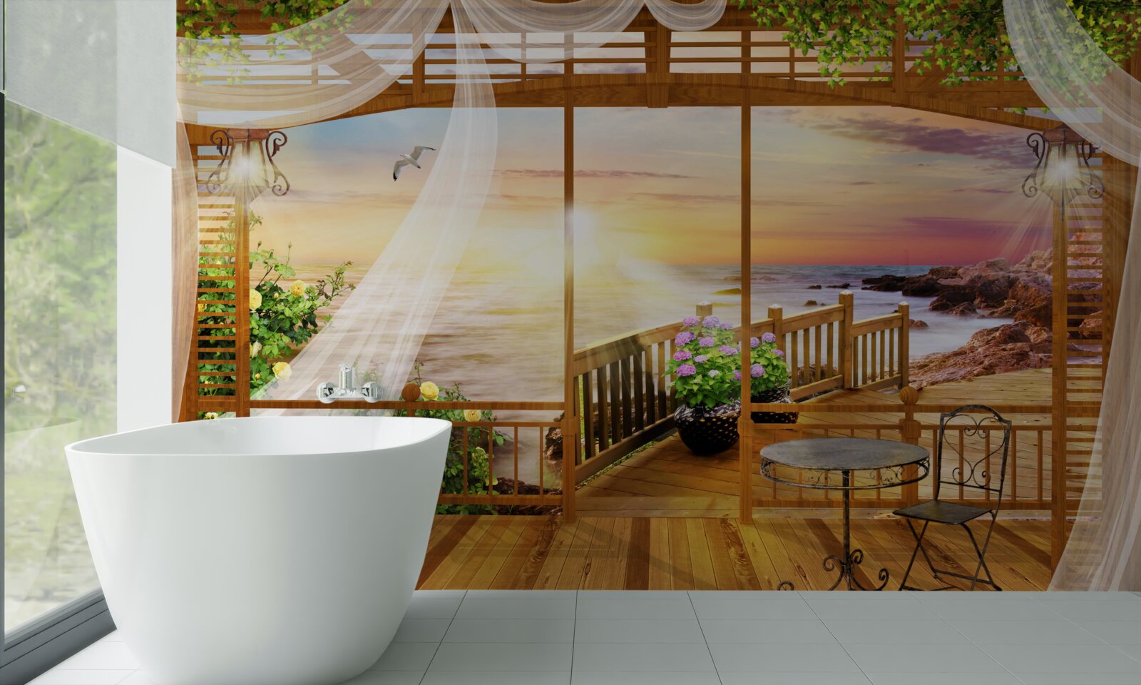 Fototapet balcon frumos cu vederi uimitoare