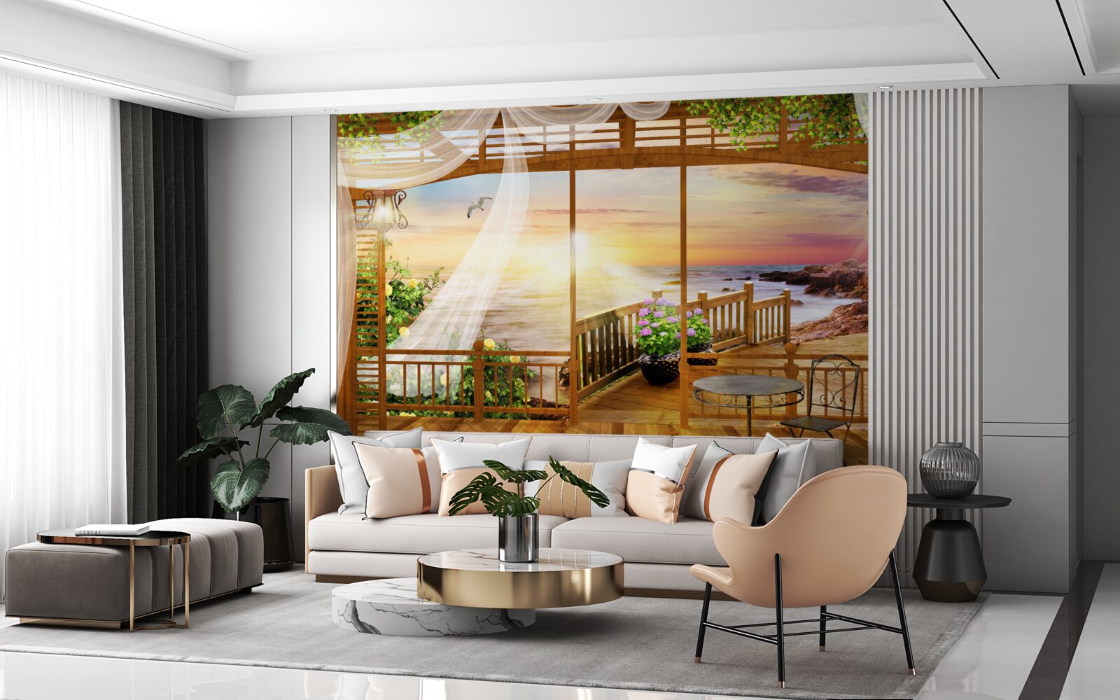 Fototapet balcon frumos cu vederi uimitoare