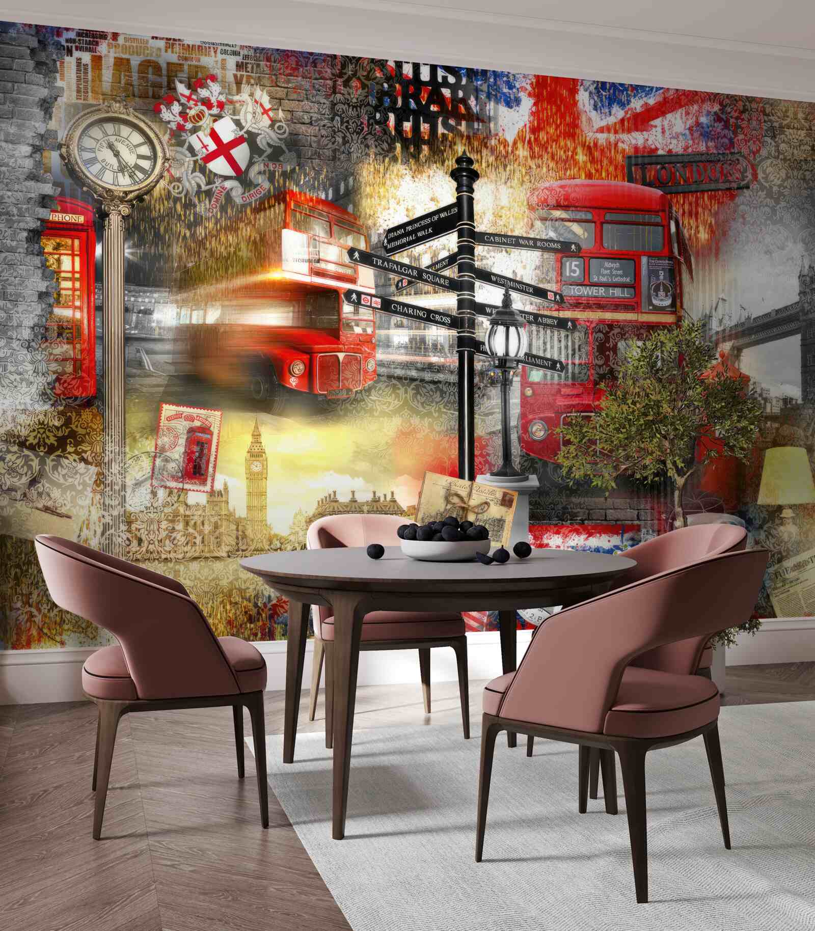 Fototapet diverse embleme ale Marii Britanii