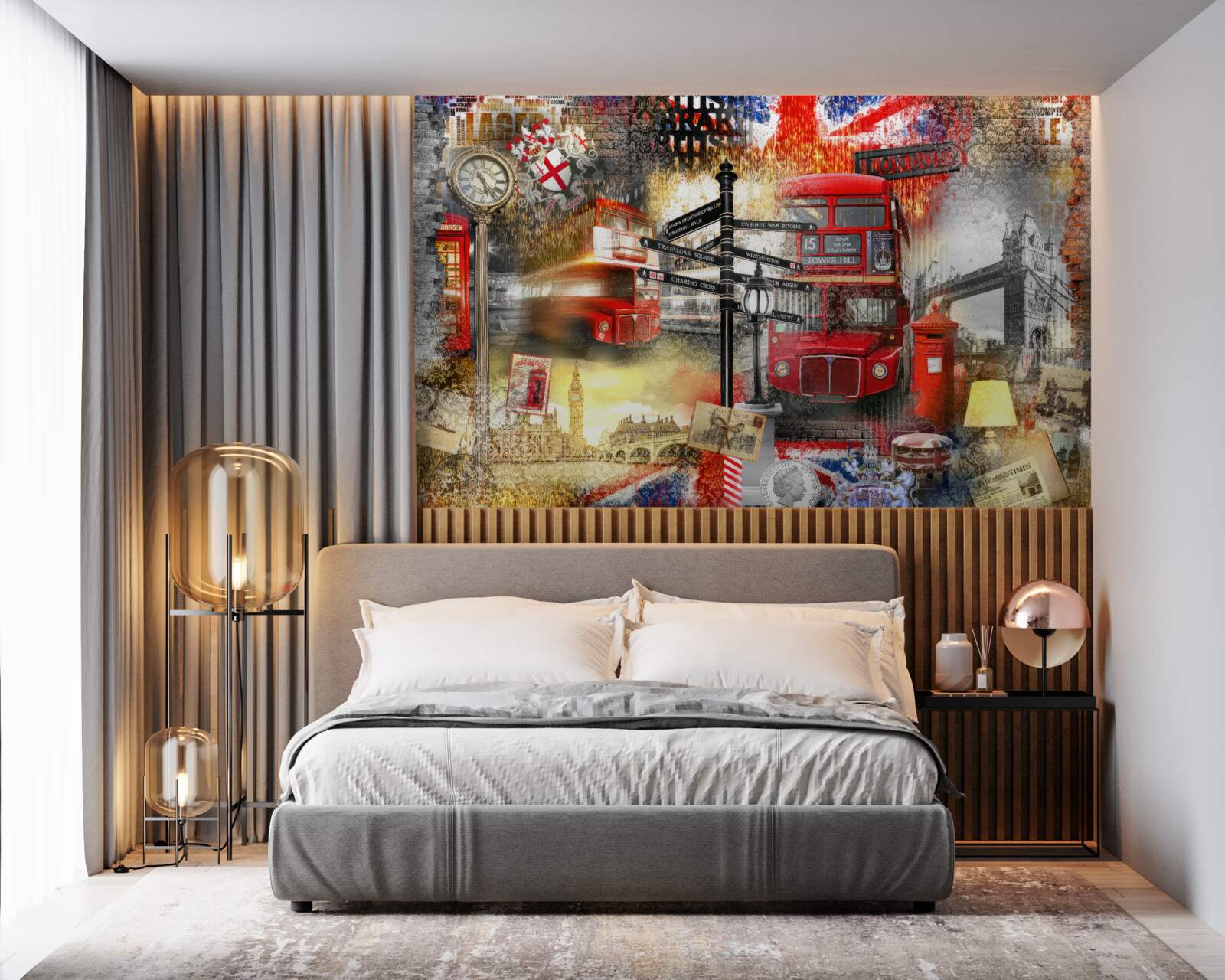 Fototapet diverse embleme ale Marii Britanii