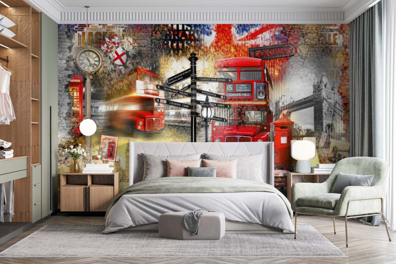 Fototapet diverse embleme ale Marii Britanii