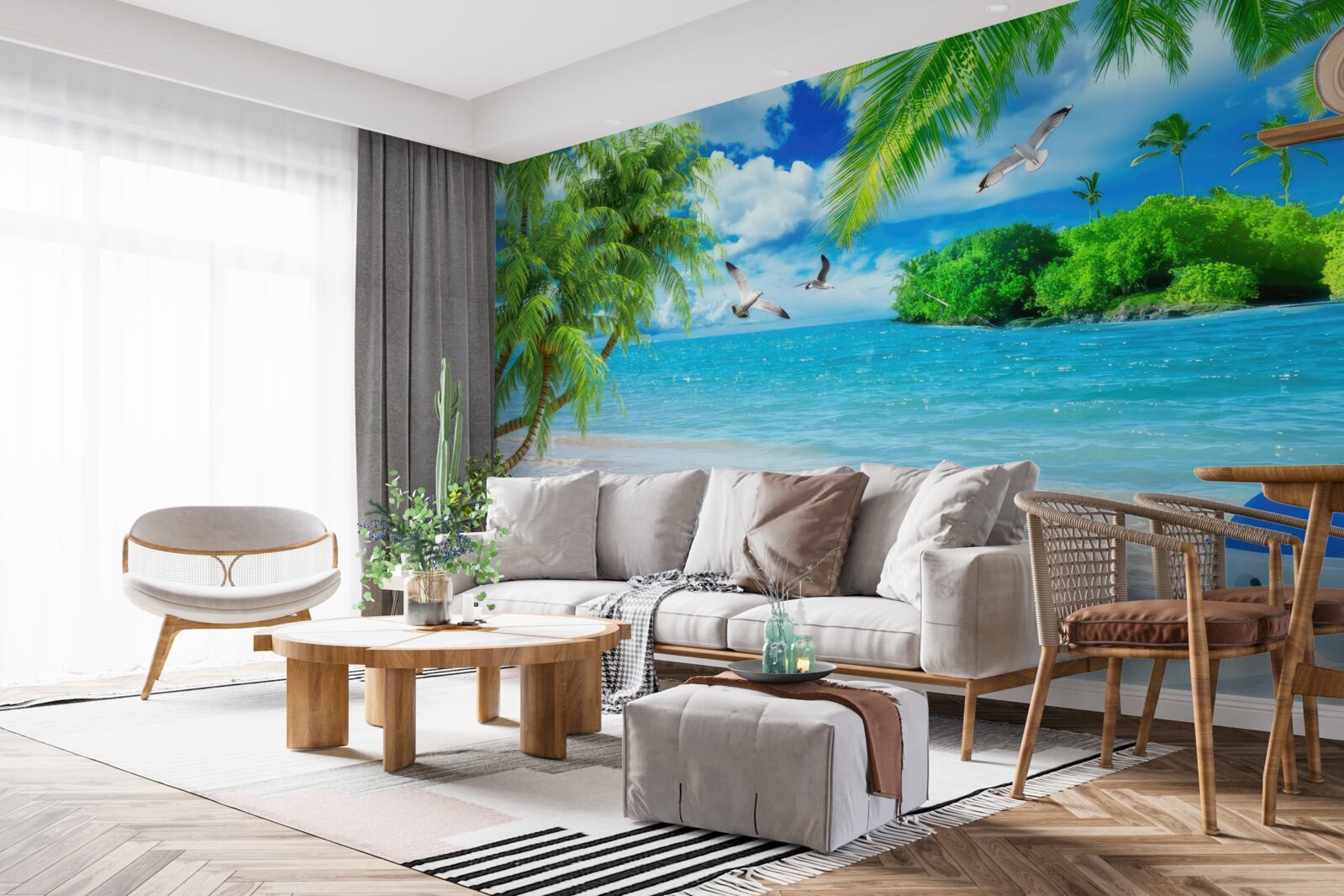 Fototapet templu pe malul mării