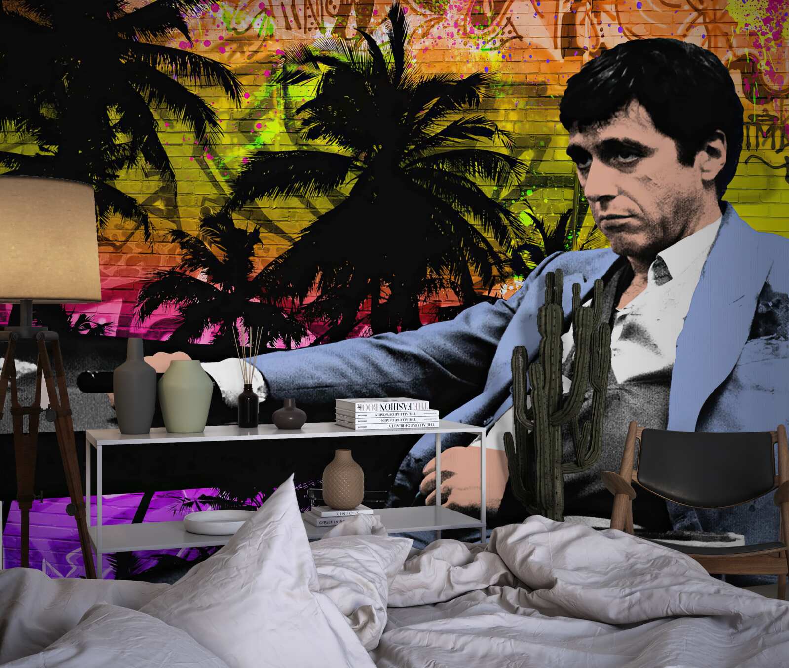 Fototapet un om trist stătea la o masă