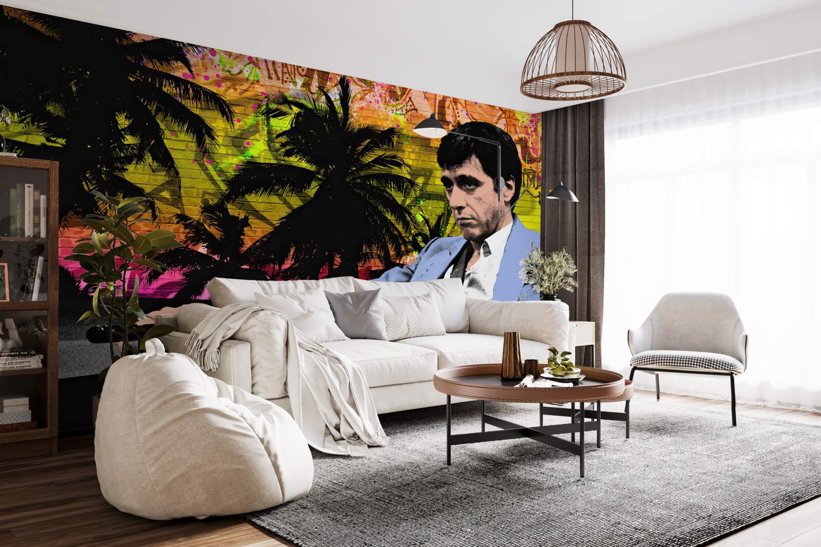 Fototapet un om trist stătea la o masă