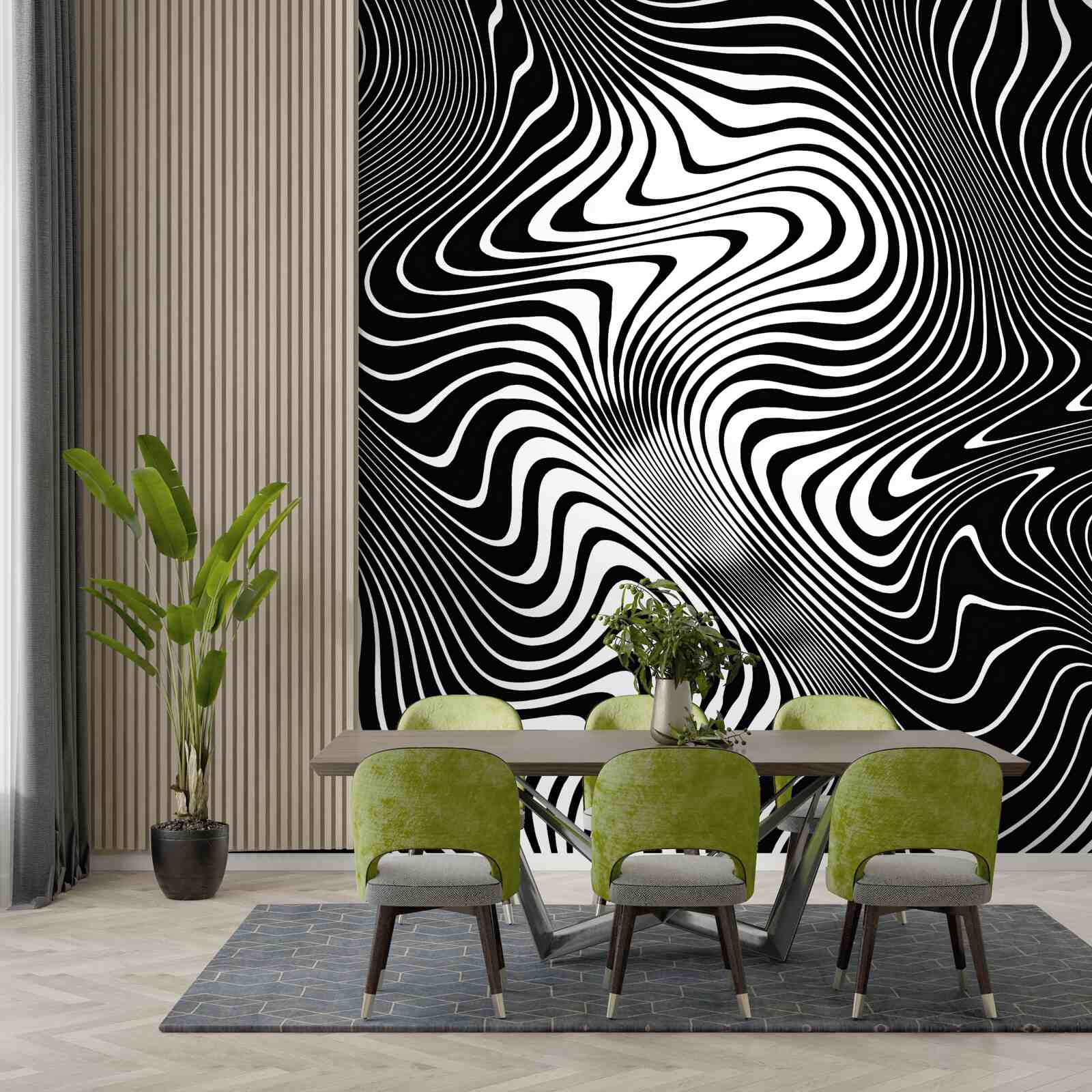 Fototapet imaginea unei fete cu contururi abstracte