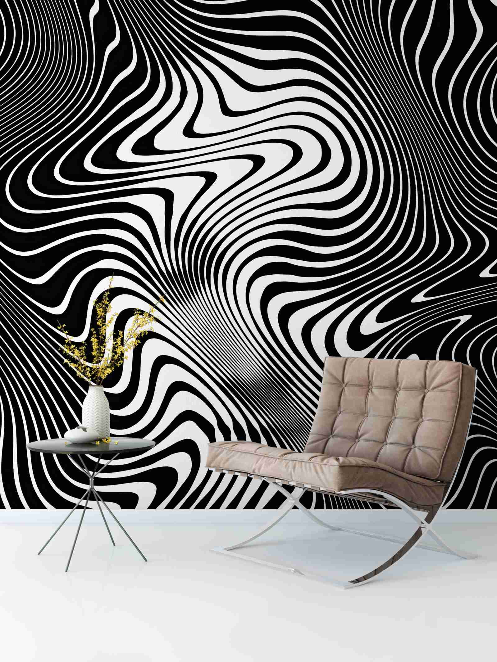 Fototapet imaginea unei fete cu contururi abstracte