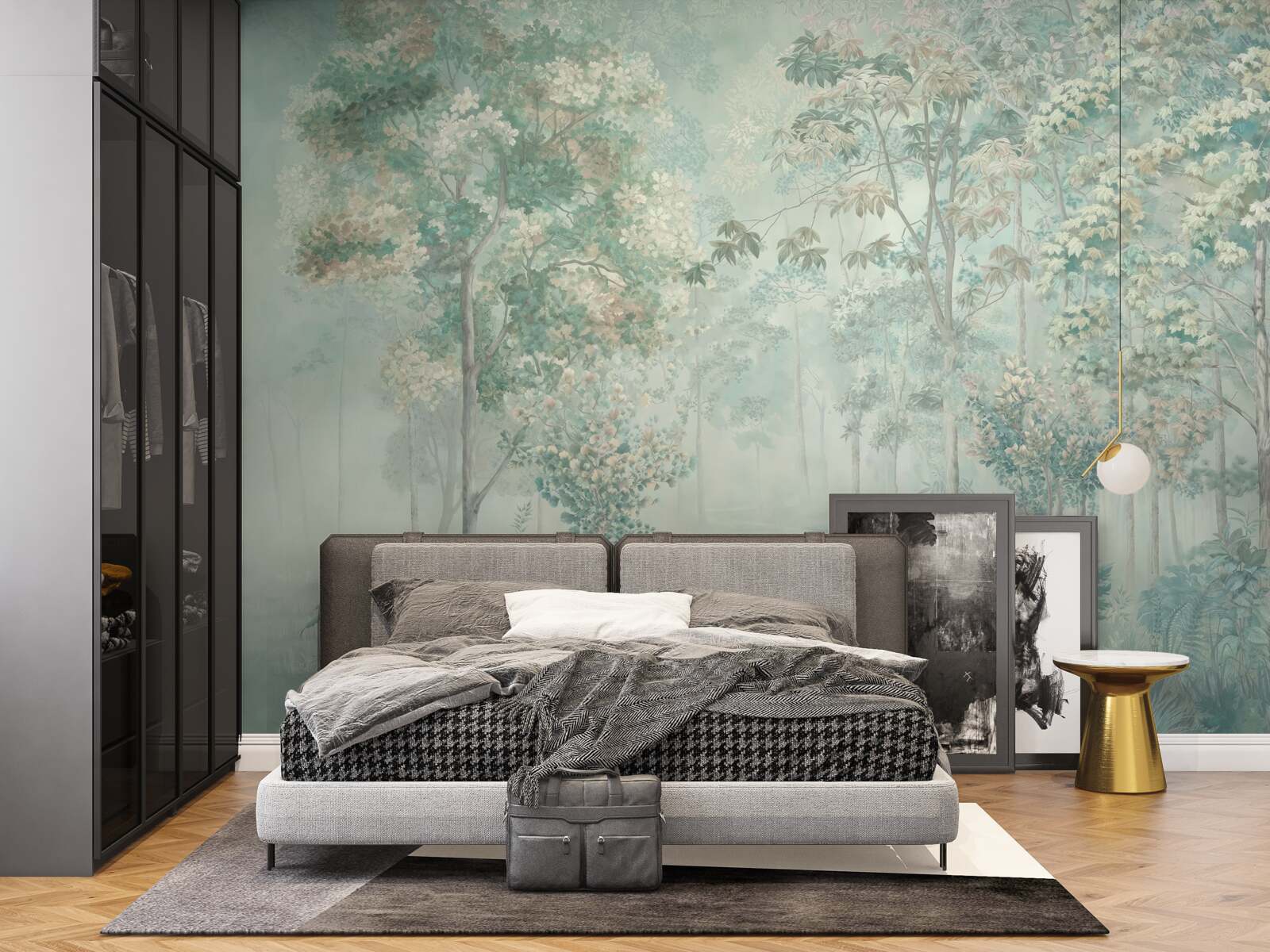 Fototapet pădure misterioasă învăluită în ceață