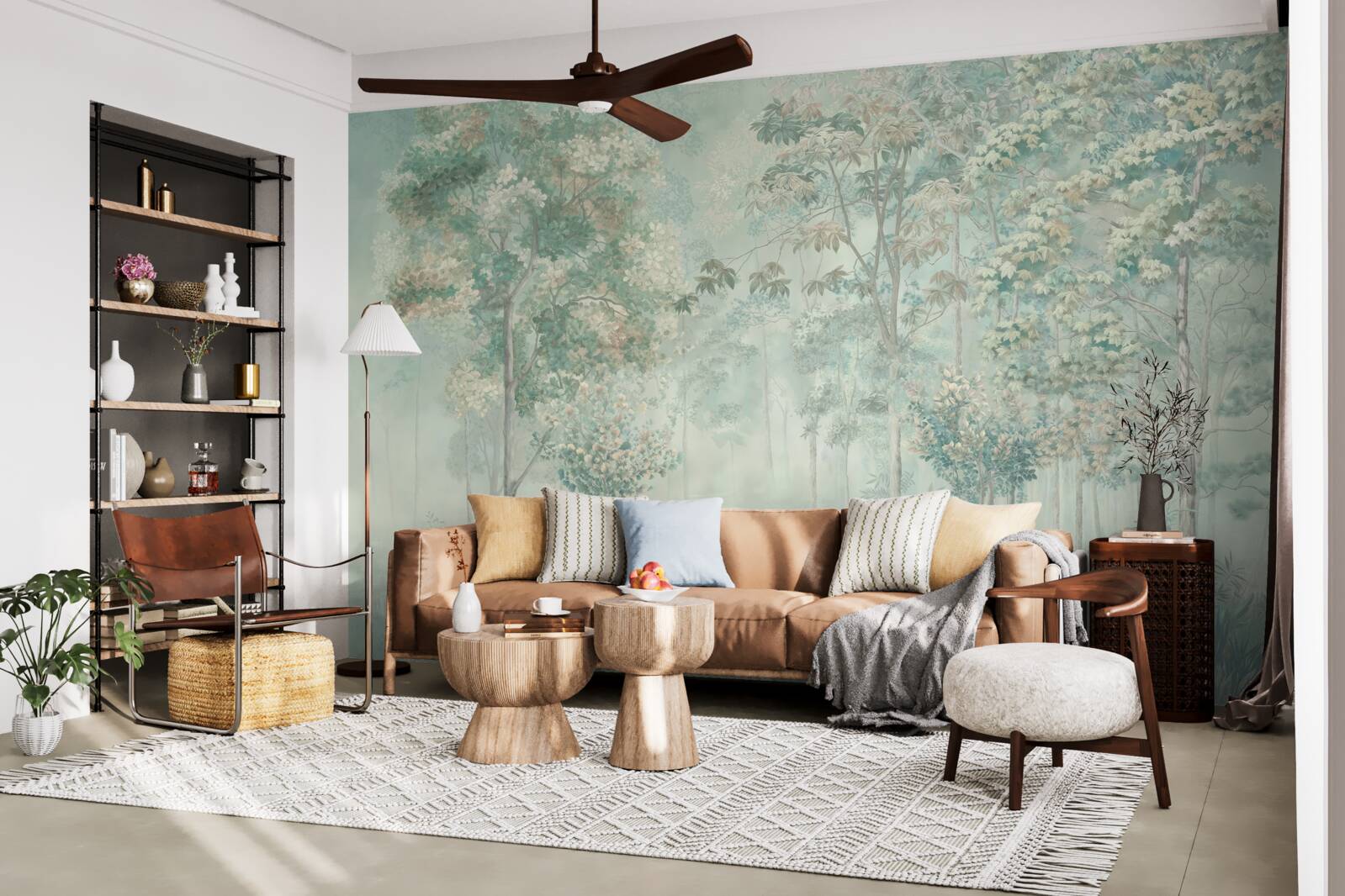 Fototapet pădure misterioasă învăluită în ceață