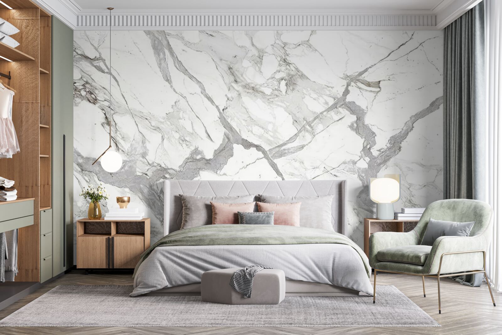 Fototapet marmură albă cu nuanță gri