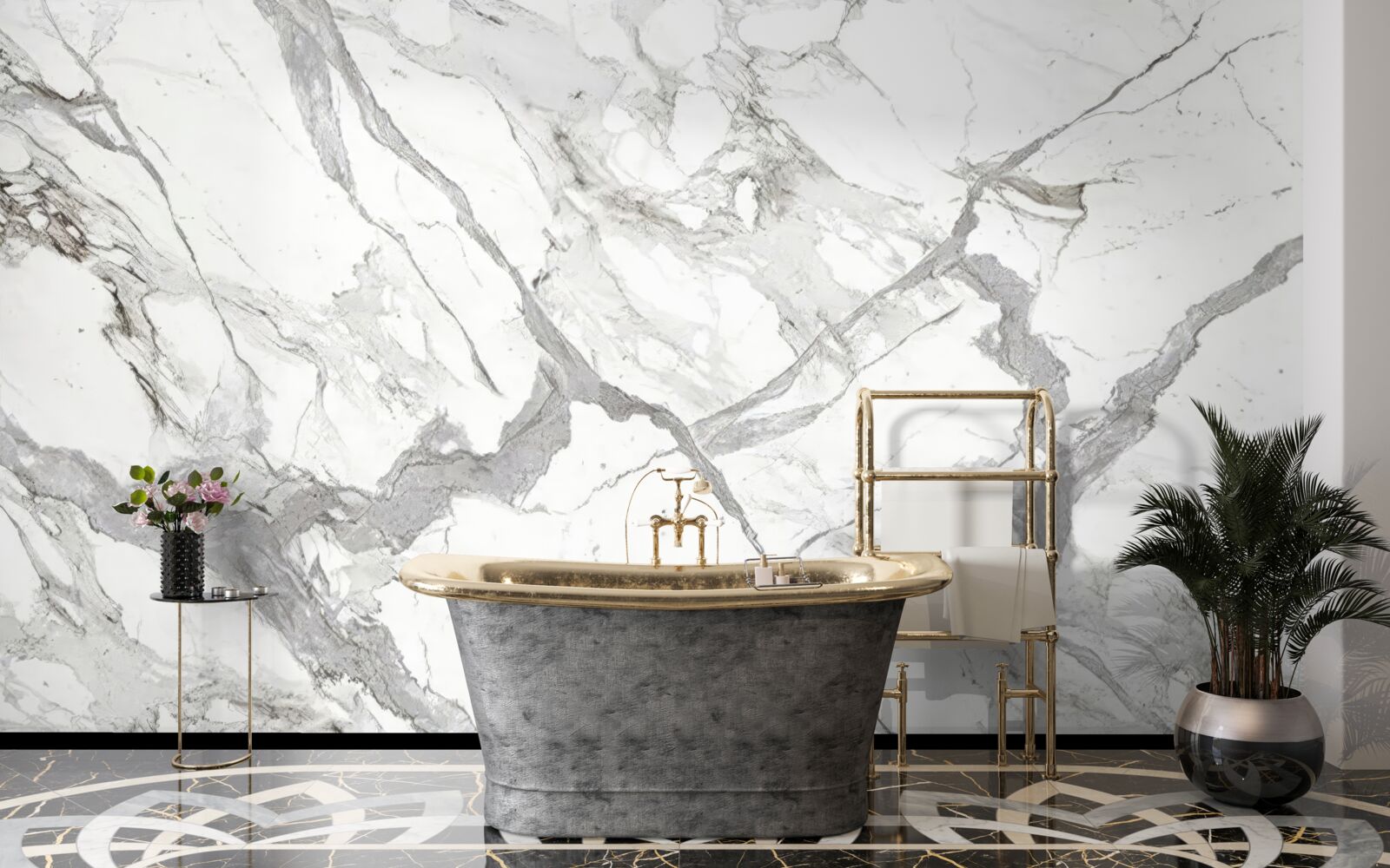 Fototapet marmură albă cu nuanță gri