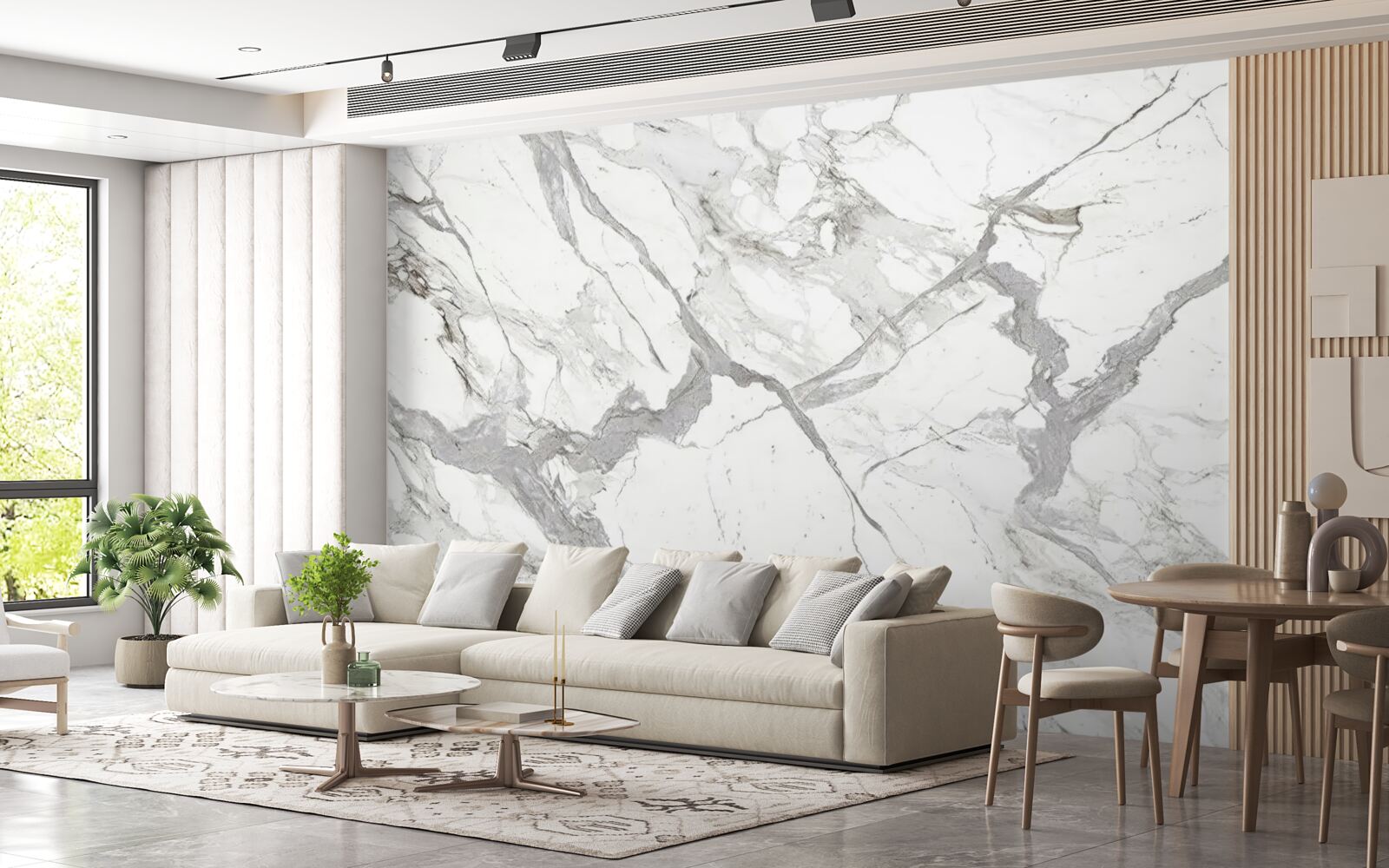 Fototapet marmură albă cu nuanță gri