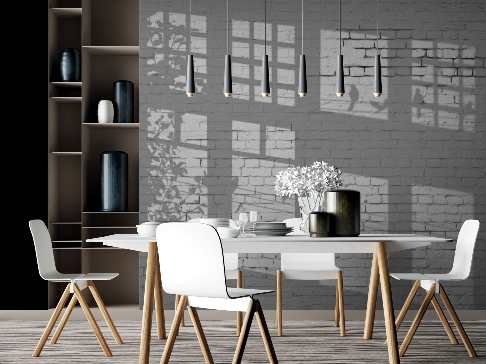 Fototapet reflecții pe cărămida de lumină