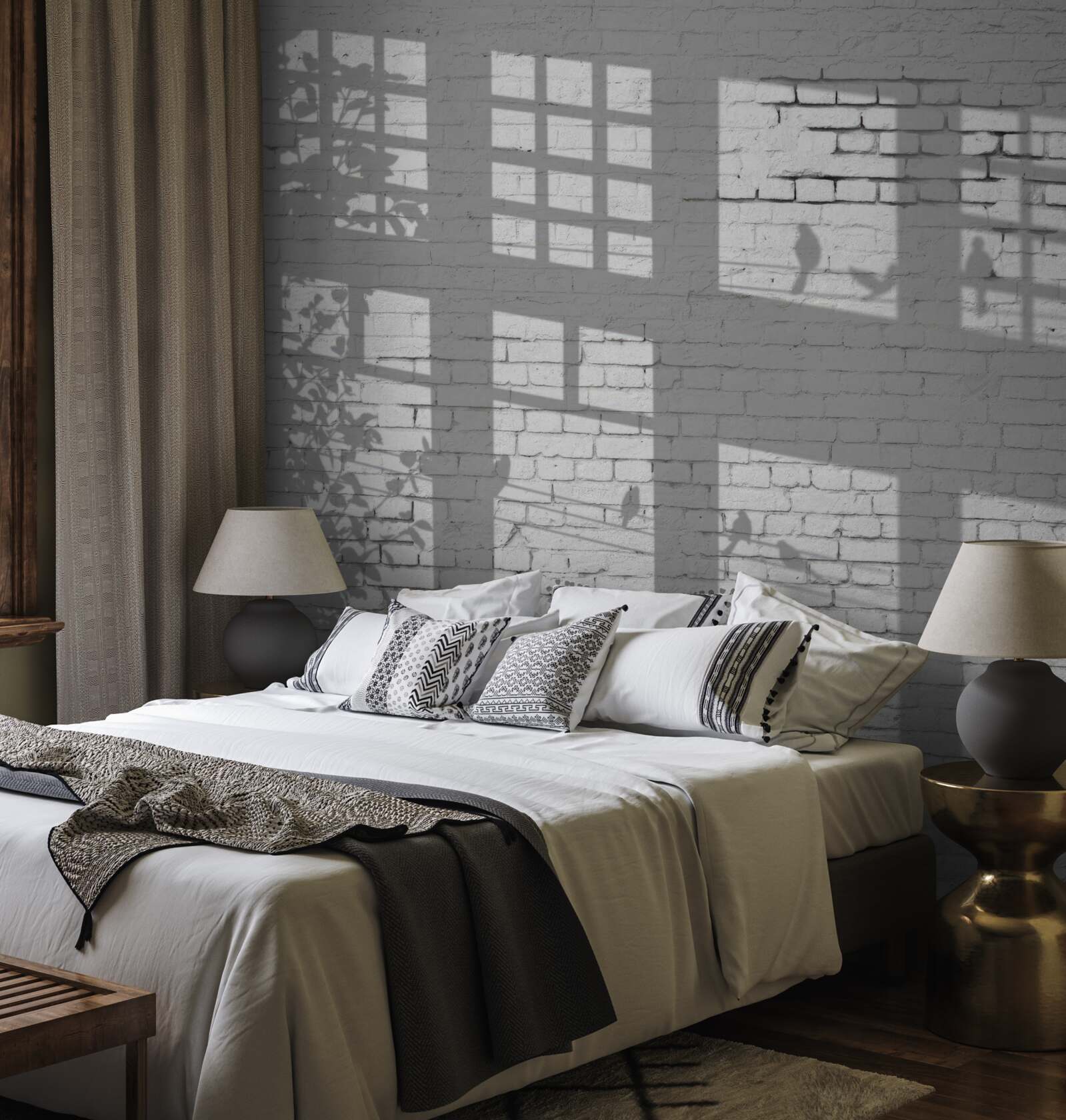 Fototapet reflecții pe cărămida de lumină