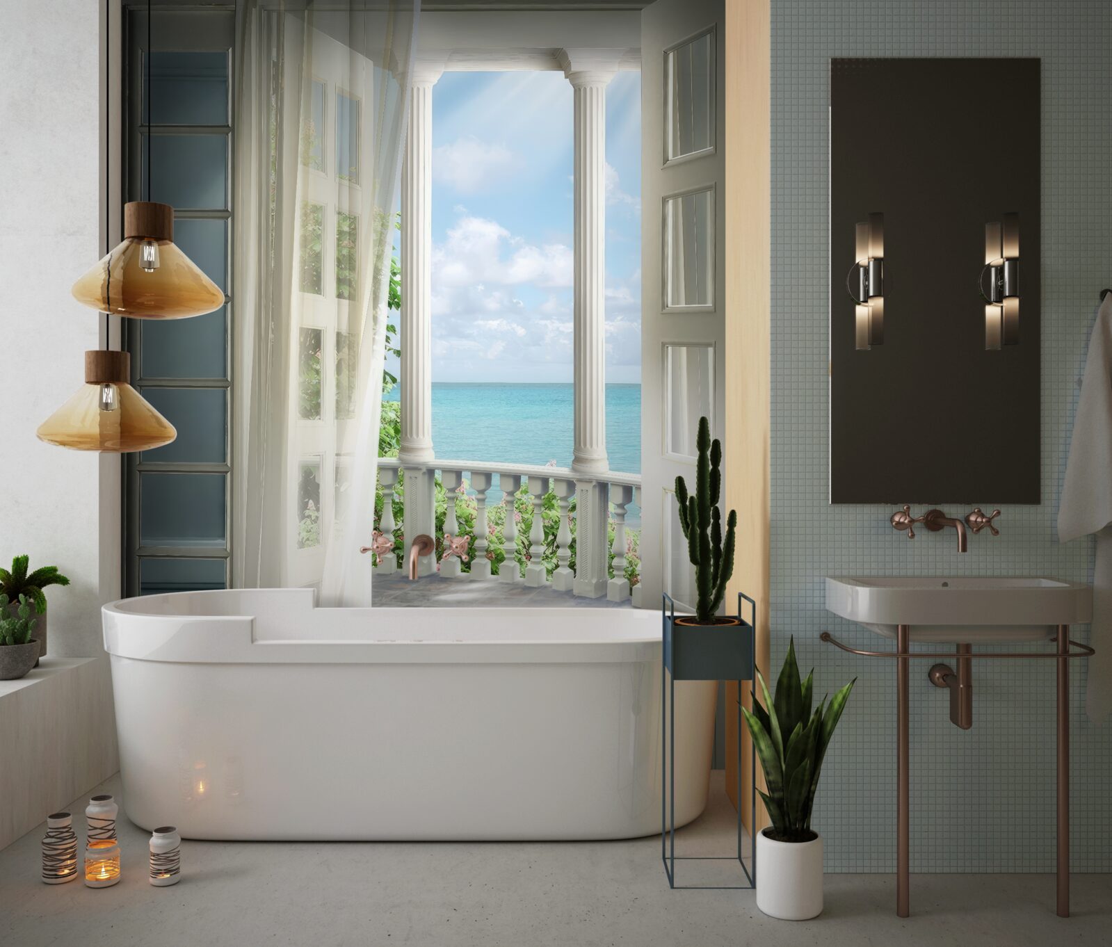 Fototapet ușa de la balcon este deschisă