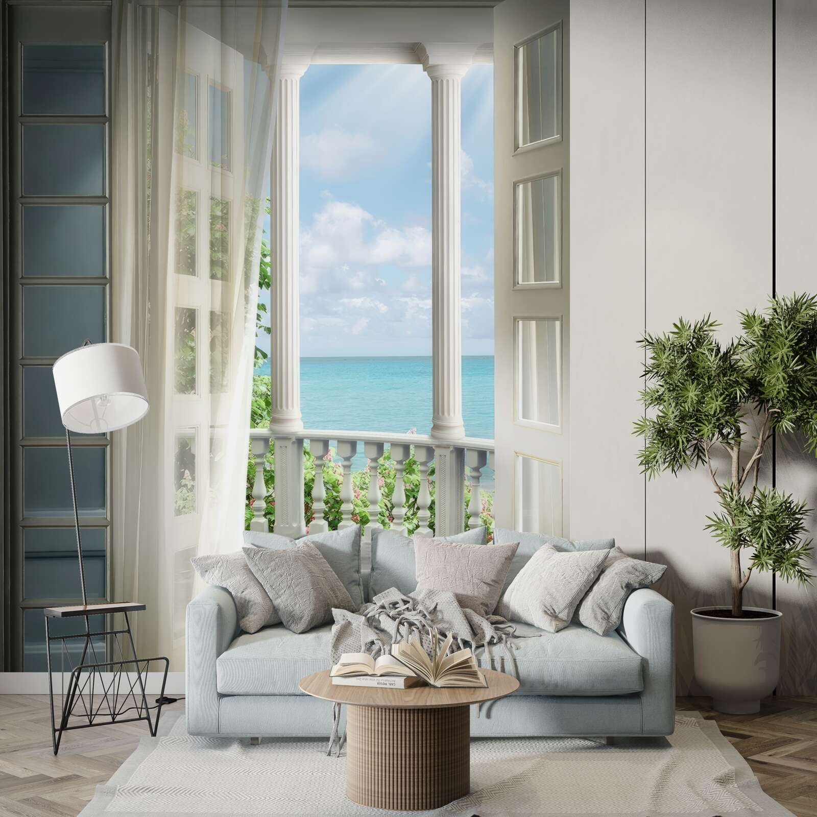 Fototapet ușa de la balcon este deschisă