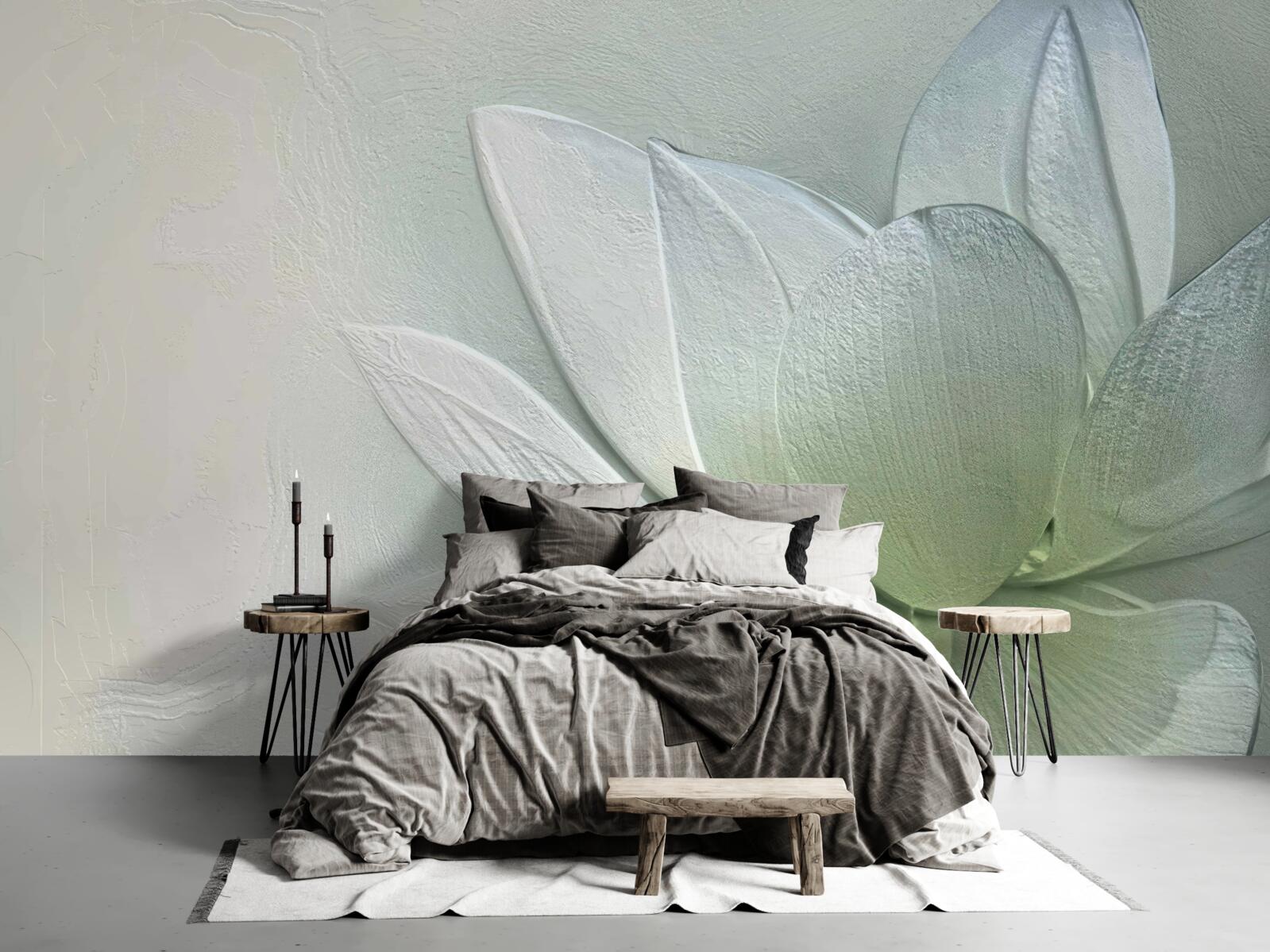 Fototapet maiestuoasă și uimitoare floare albă ca zăpada