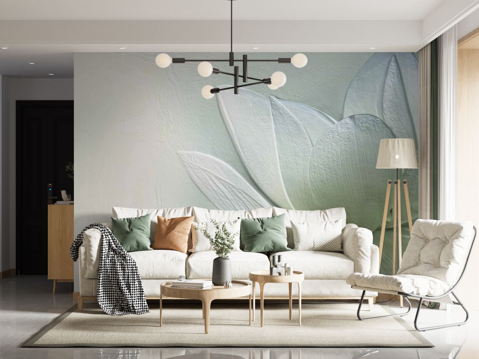 Fototapet maiestuoasă și uimitoare floare albă ca zăpada