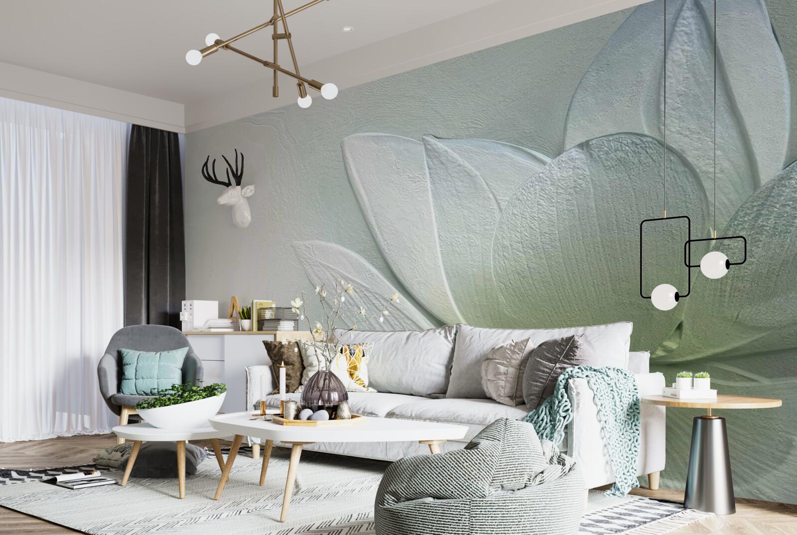 Fototapet maiestuoasă și uimitoare floare albă ca zăpada