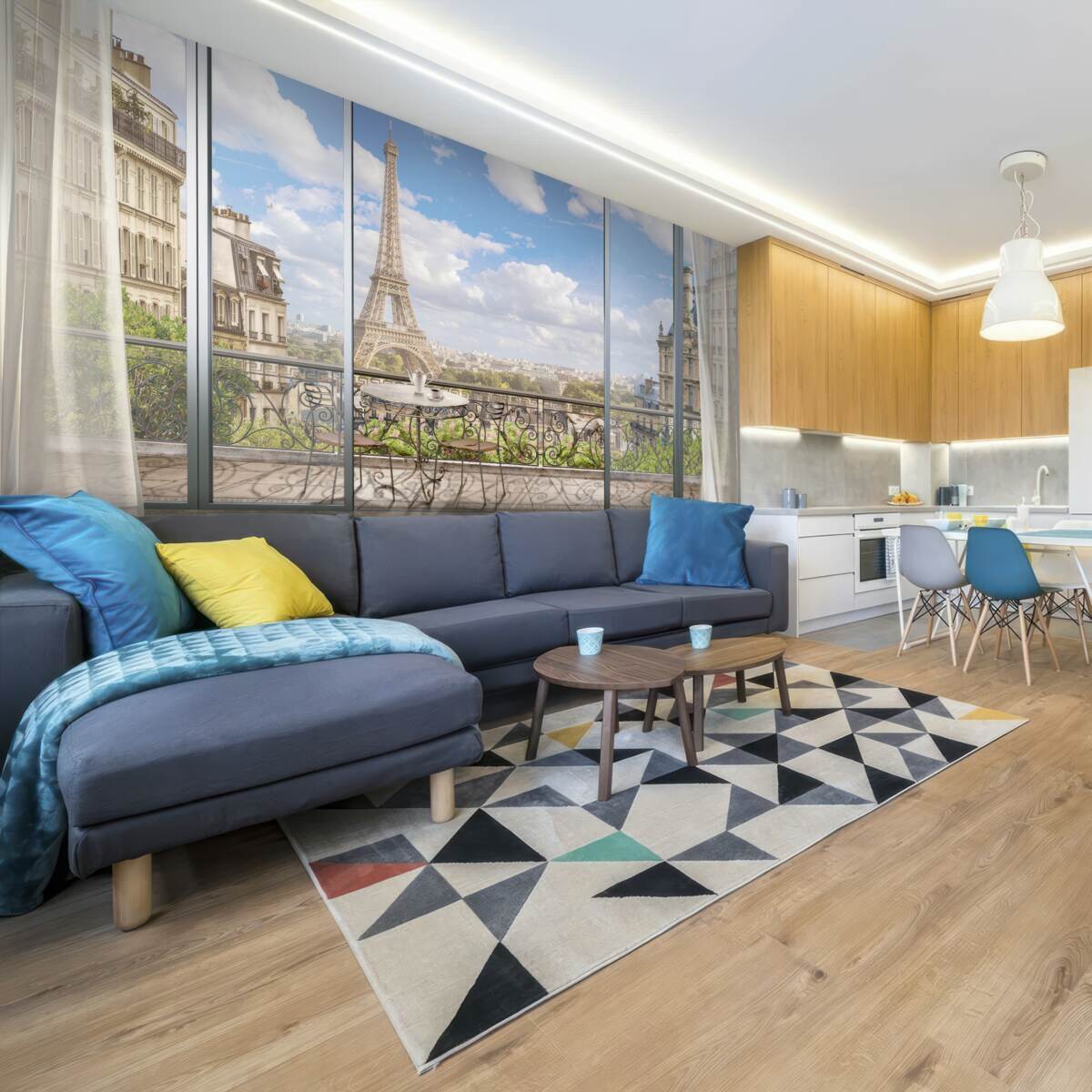 Fototapet vedere la turnul eiffel din balcon