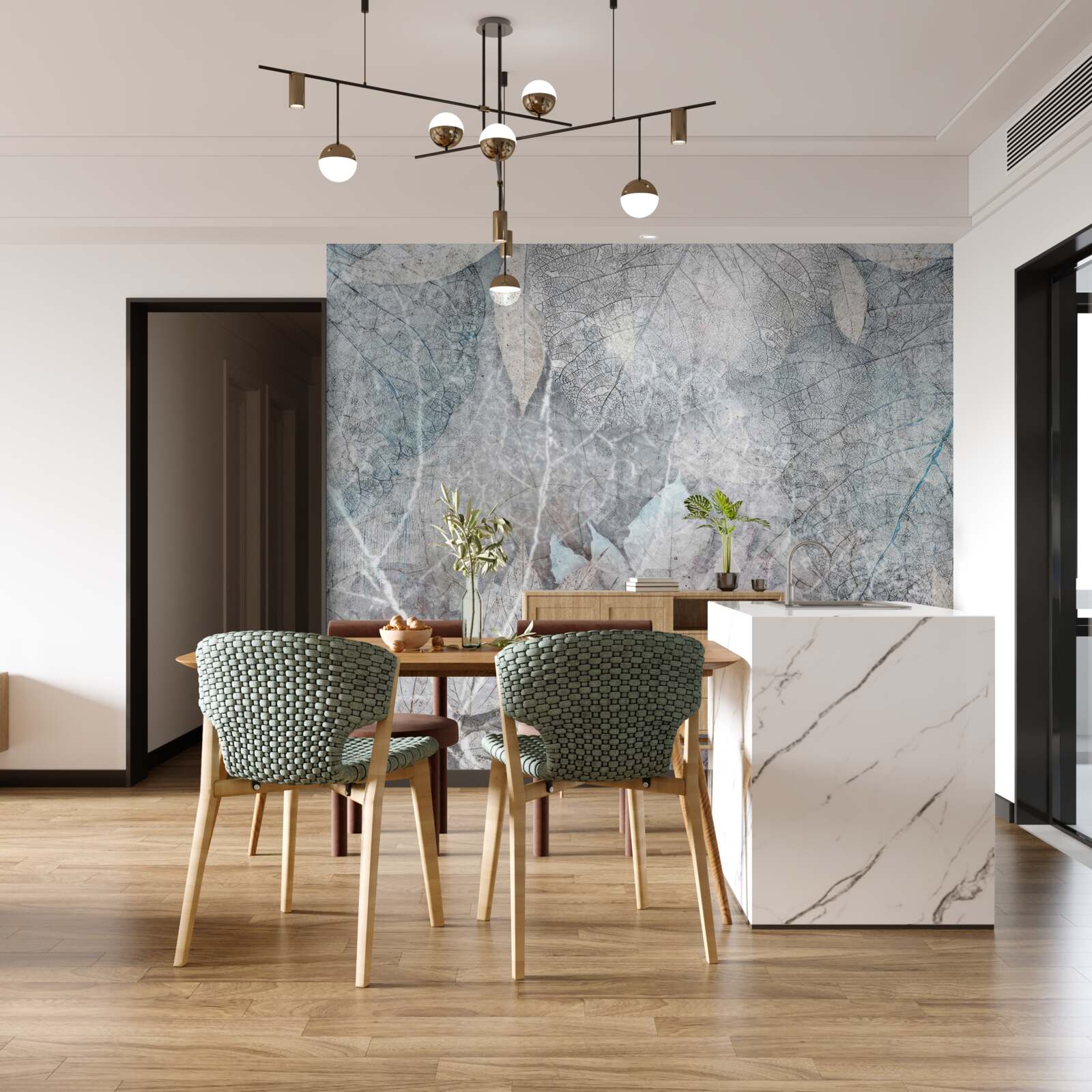 Fototapet colecție de plante uscate pe un fundal gri