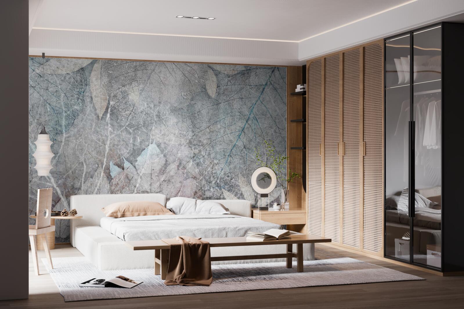 Fototapet colecție de plante uscate pe un fundal gri