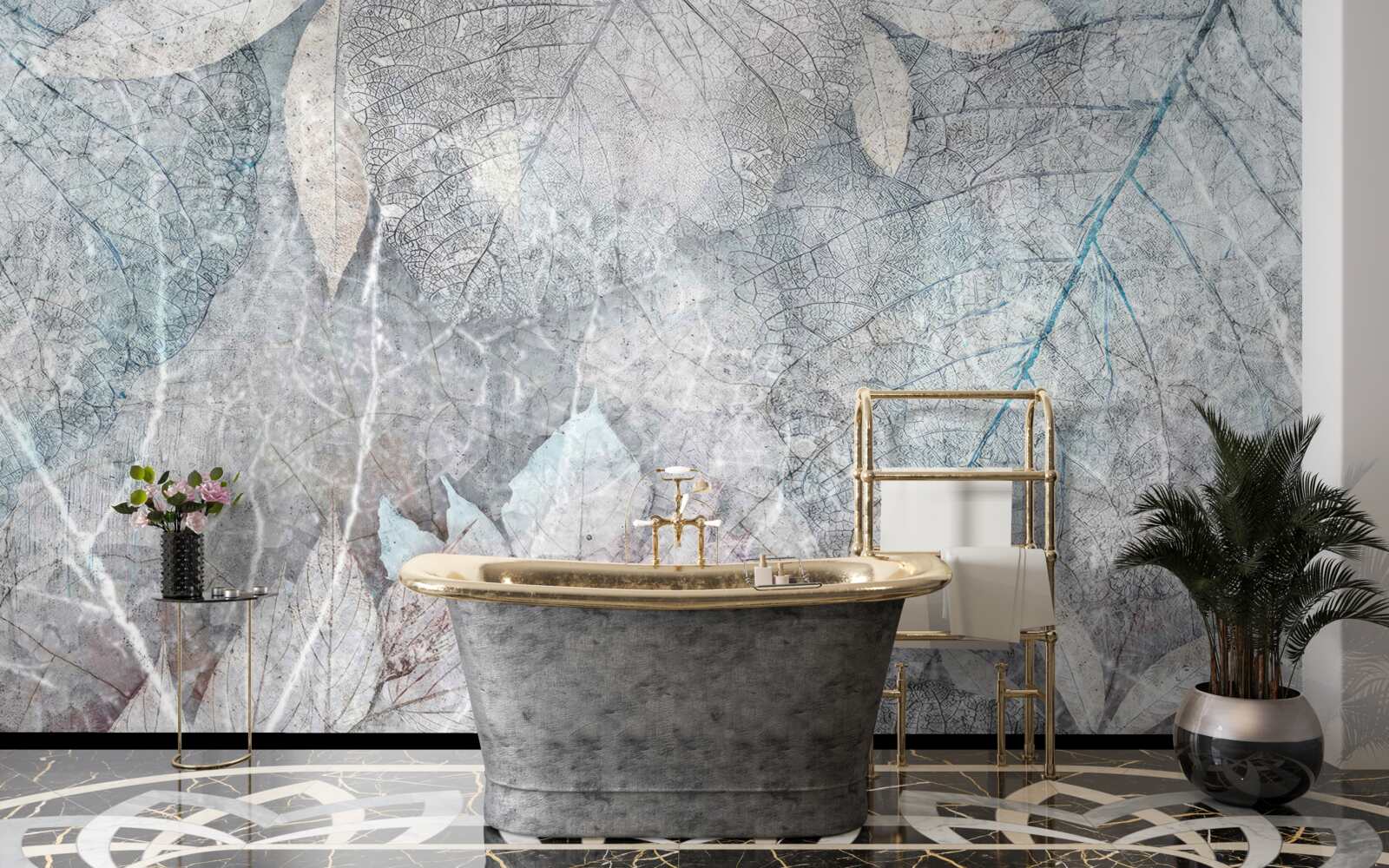 Fototapet colecție de plante uscate pe un fundal gri