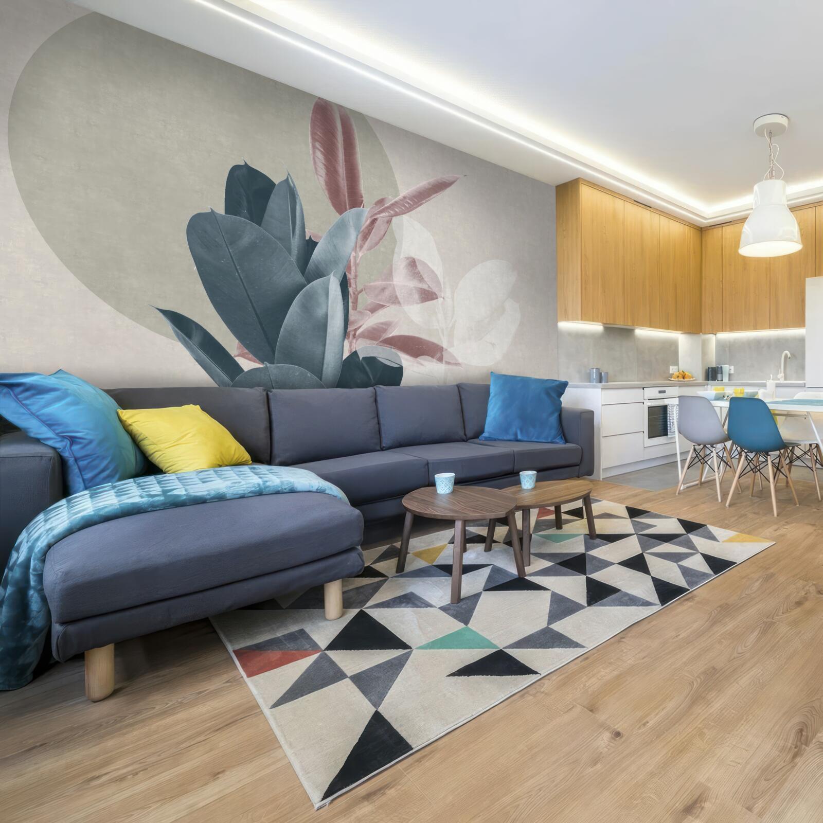 Fototapet smochin pe un perete gri