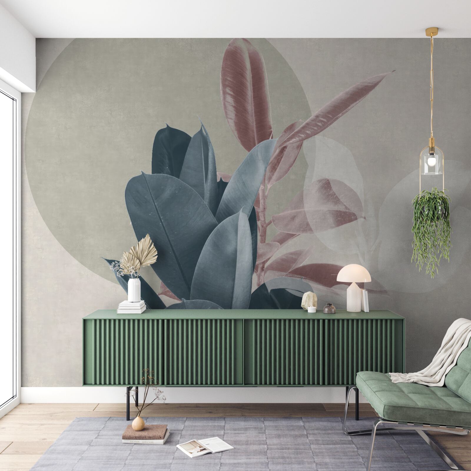 Fototapet smochin pe un perete gri