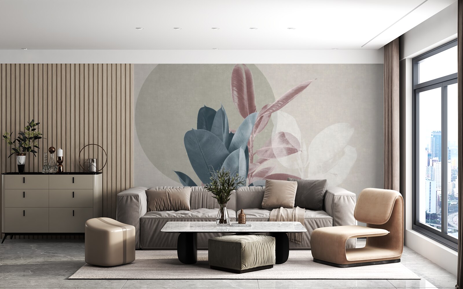 Fototapet smochin pe un perete gri