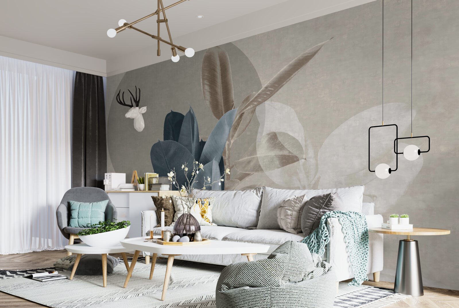 Fototapet plantă de casă lângă perete