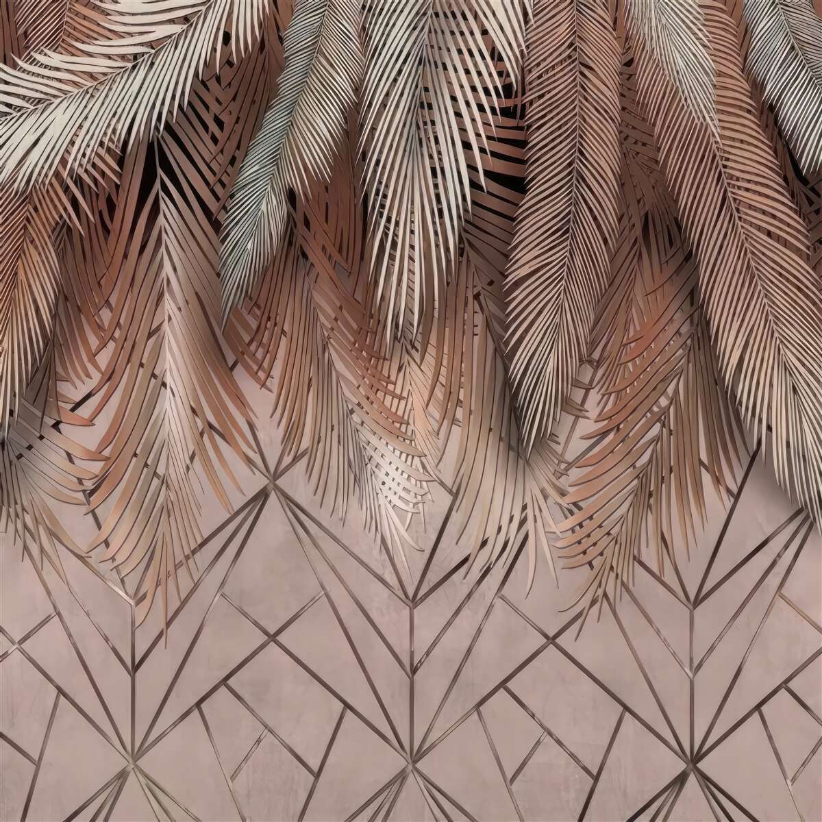 Fototapet modele geometrice și pene