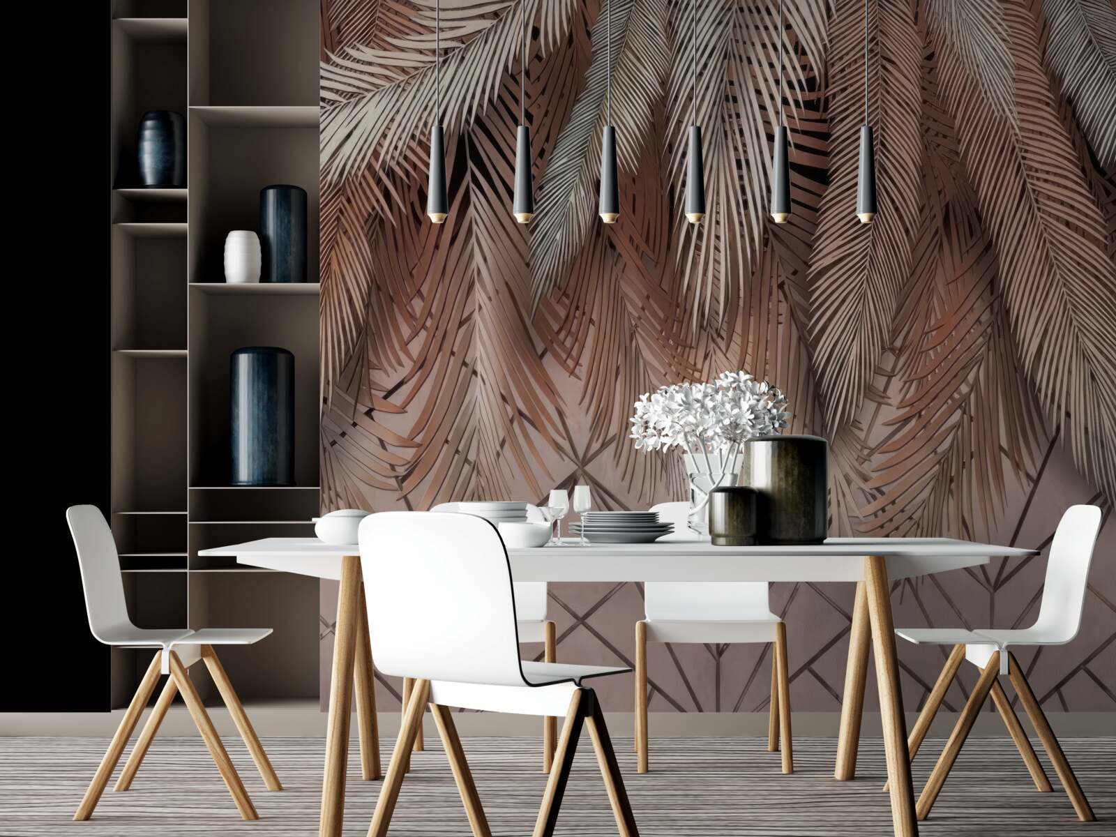 Fototapet modele geometrice și pene