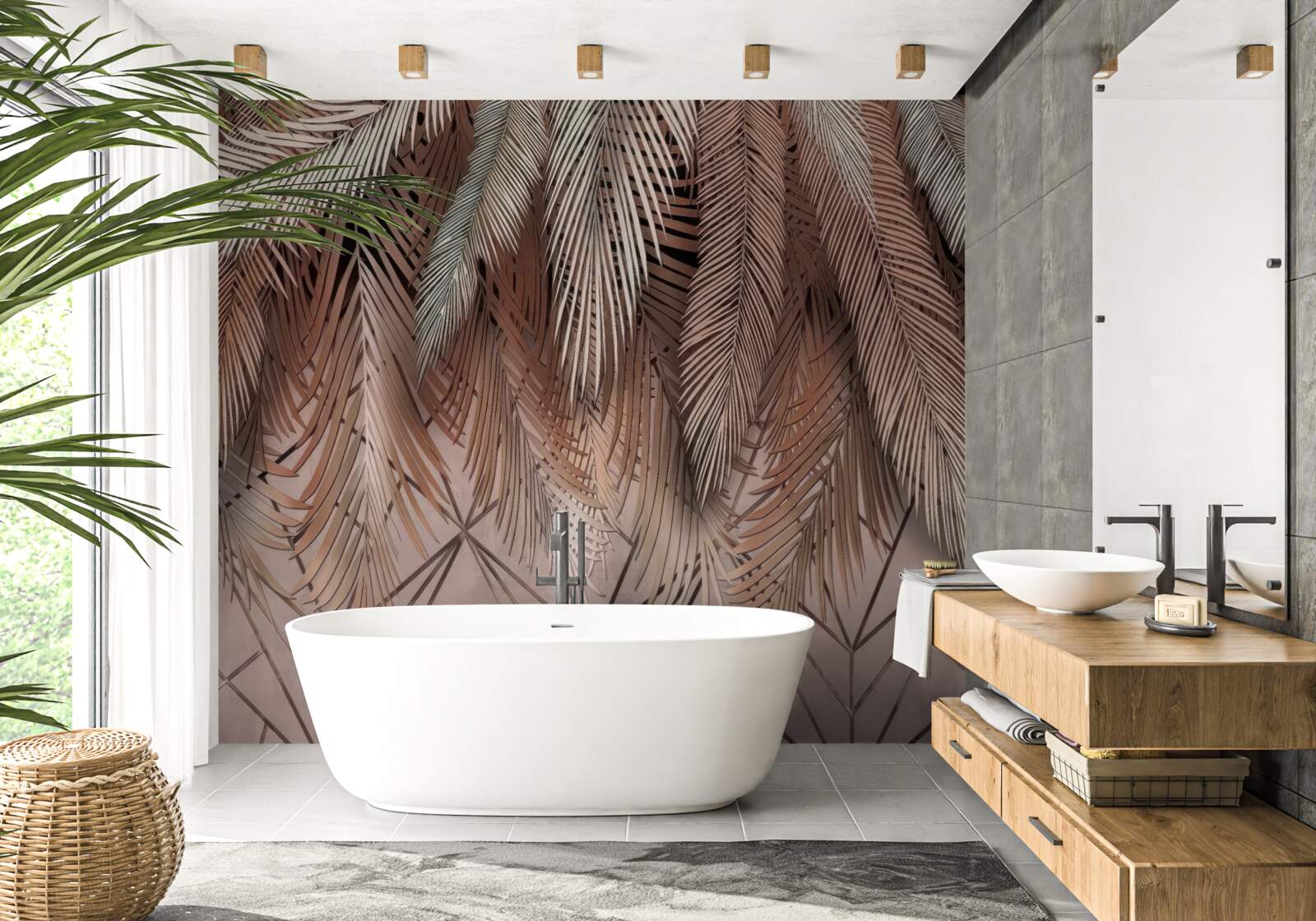 Fototapet modele geometrice și pene