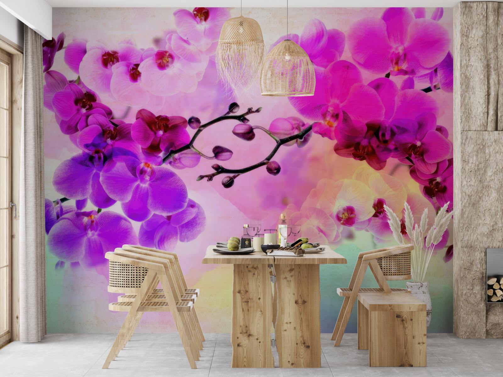 Fototapet orhidee în toate nuanțele curcubeului