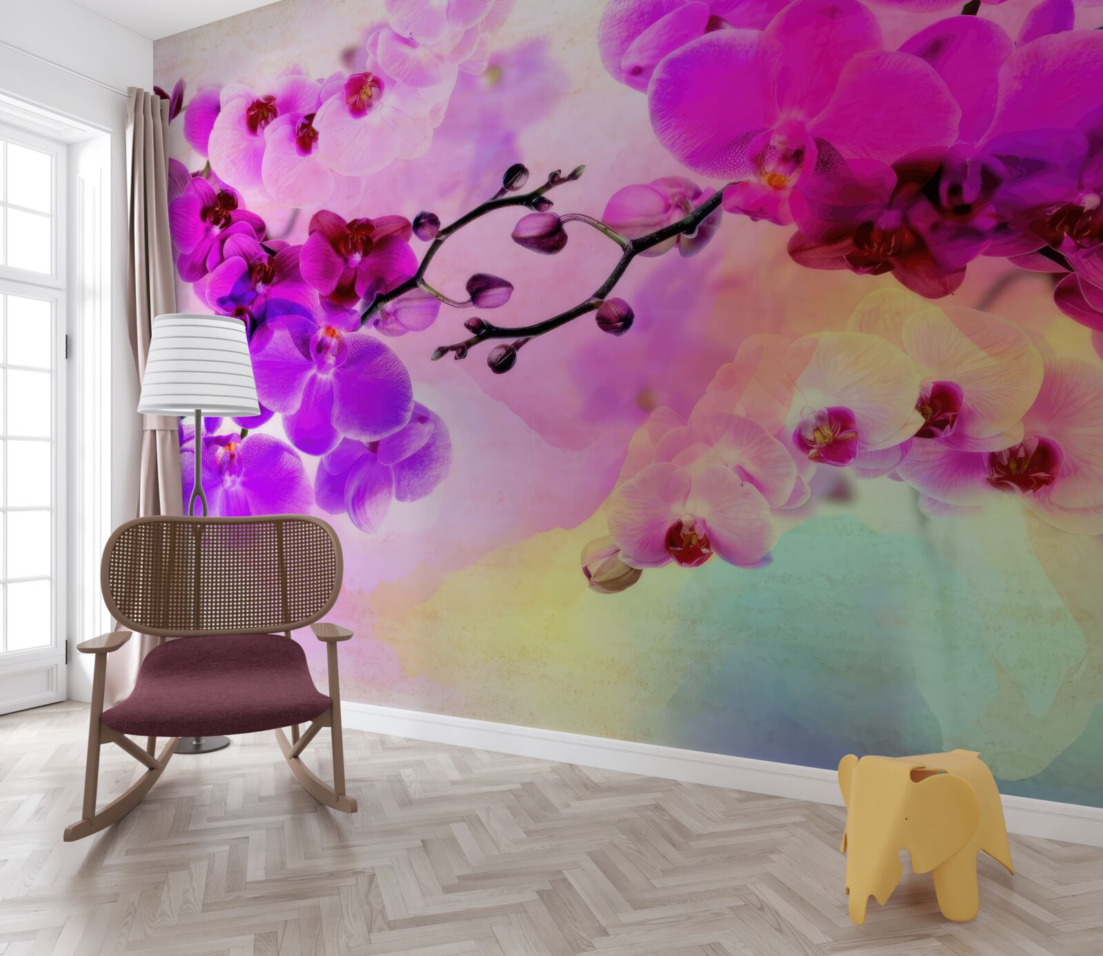 Fototapet orhidee în toate nuanțele curcubeului