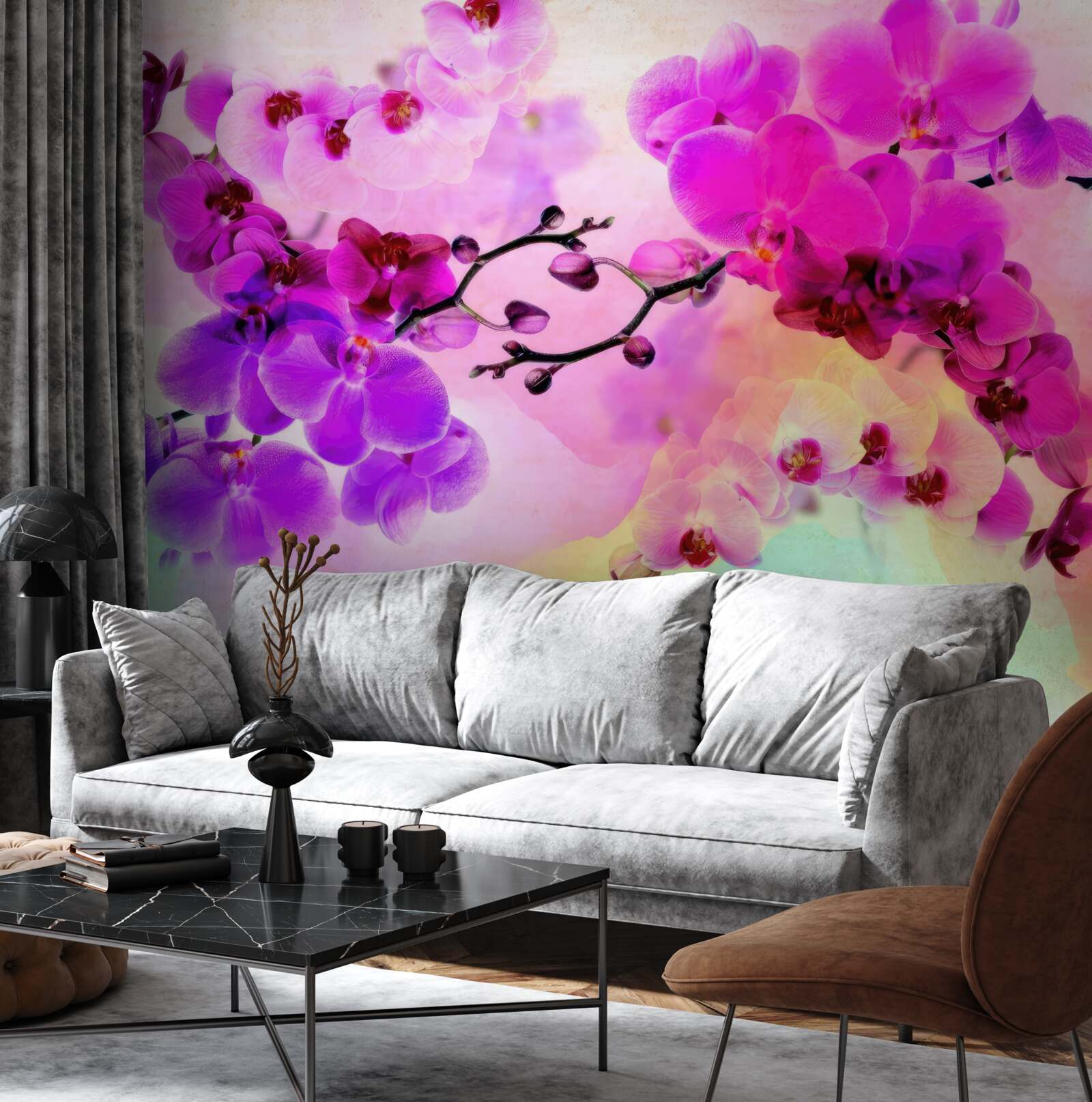 Fototapet orhidee în toate nuanțele curcubeului