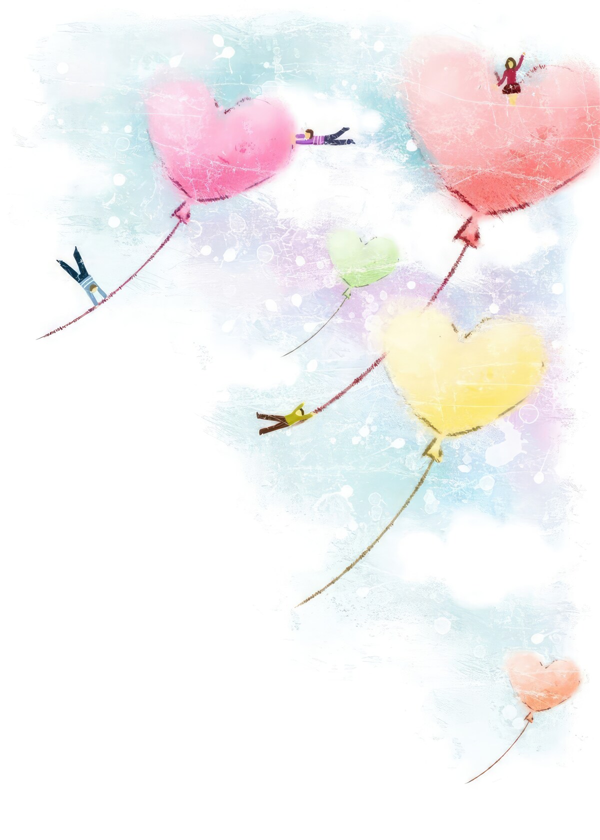 Fototapet oamenii zboară în baloane în formă de inimă