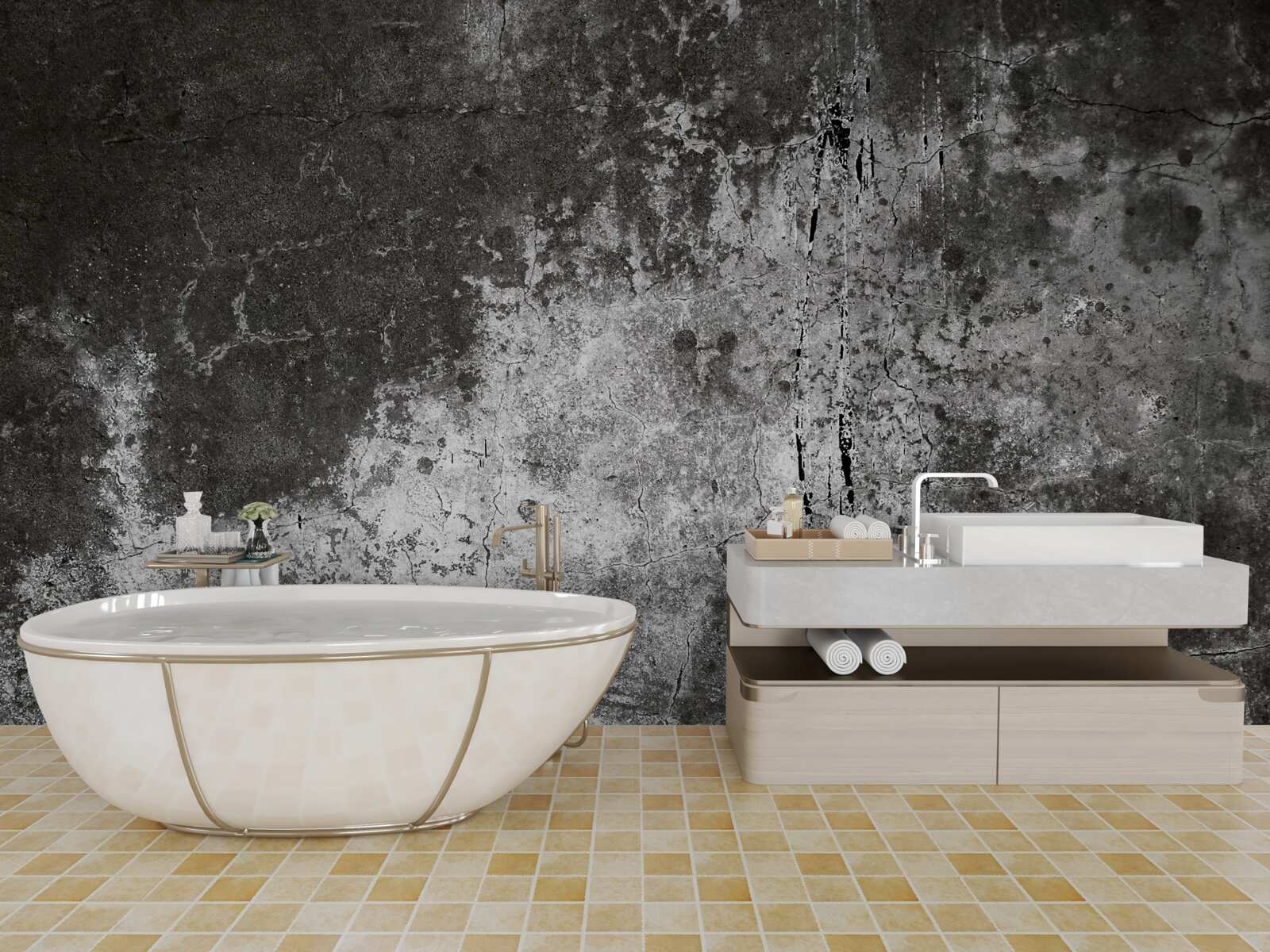 Fototapet perete gri vechi