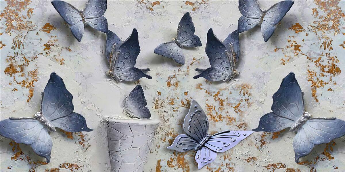 Fototapet fluturi mari albaștri