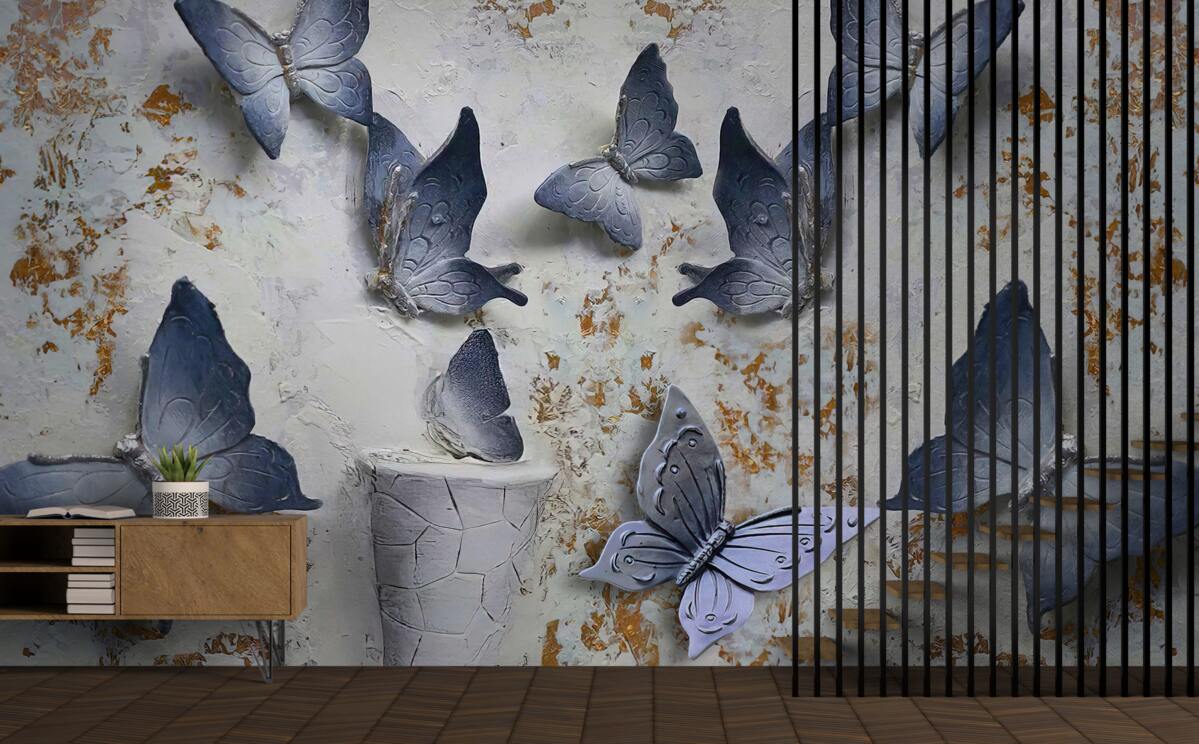 Fototapet fluturi mari albaștri