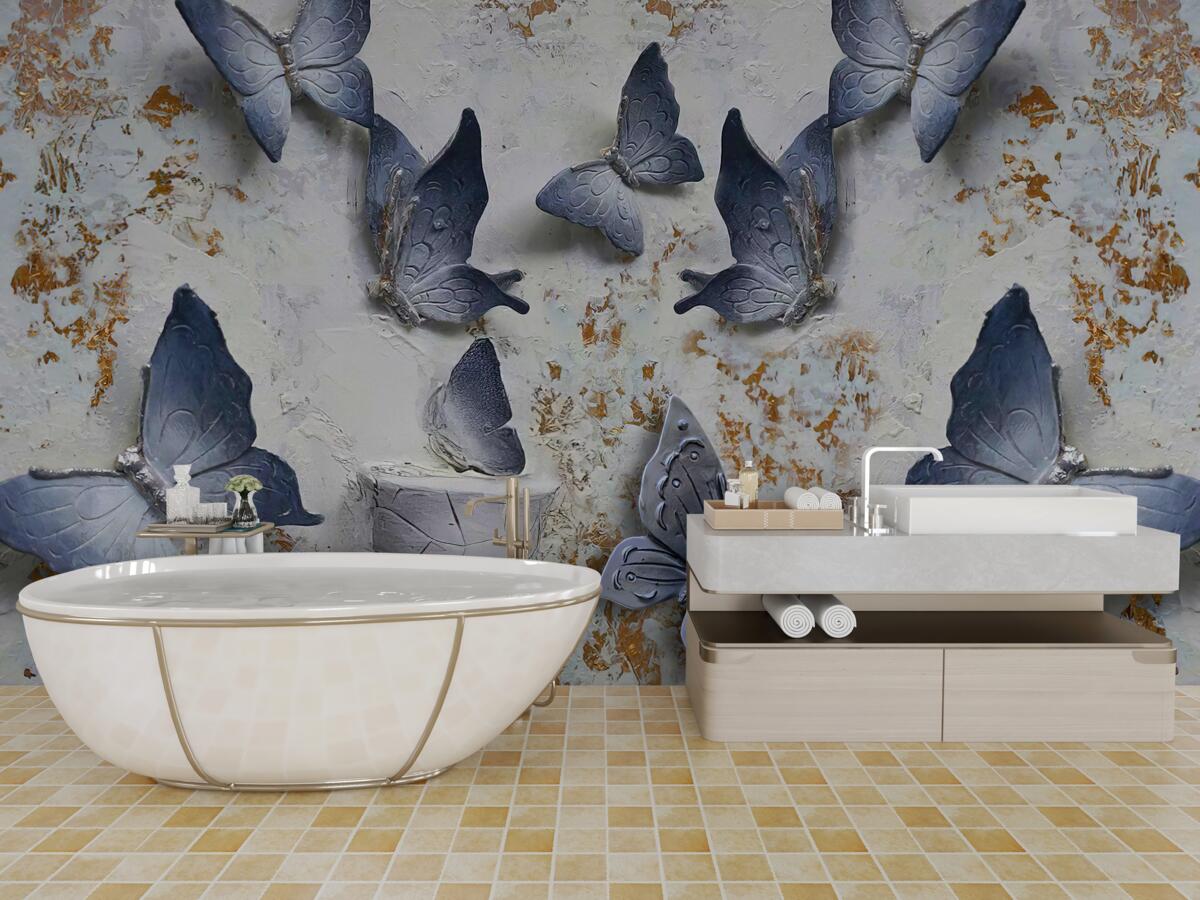 Fototapet fluturi mari albaștri