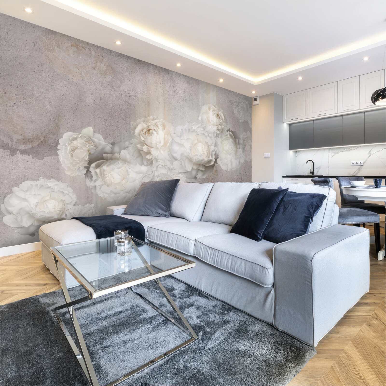 Fototapet flori albe mari