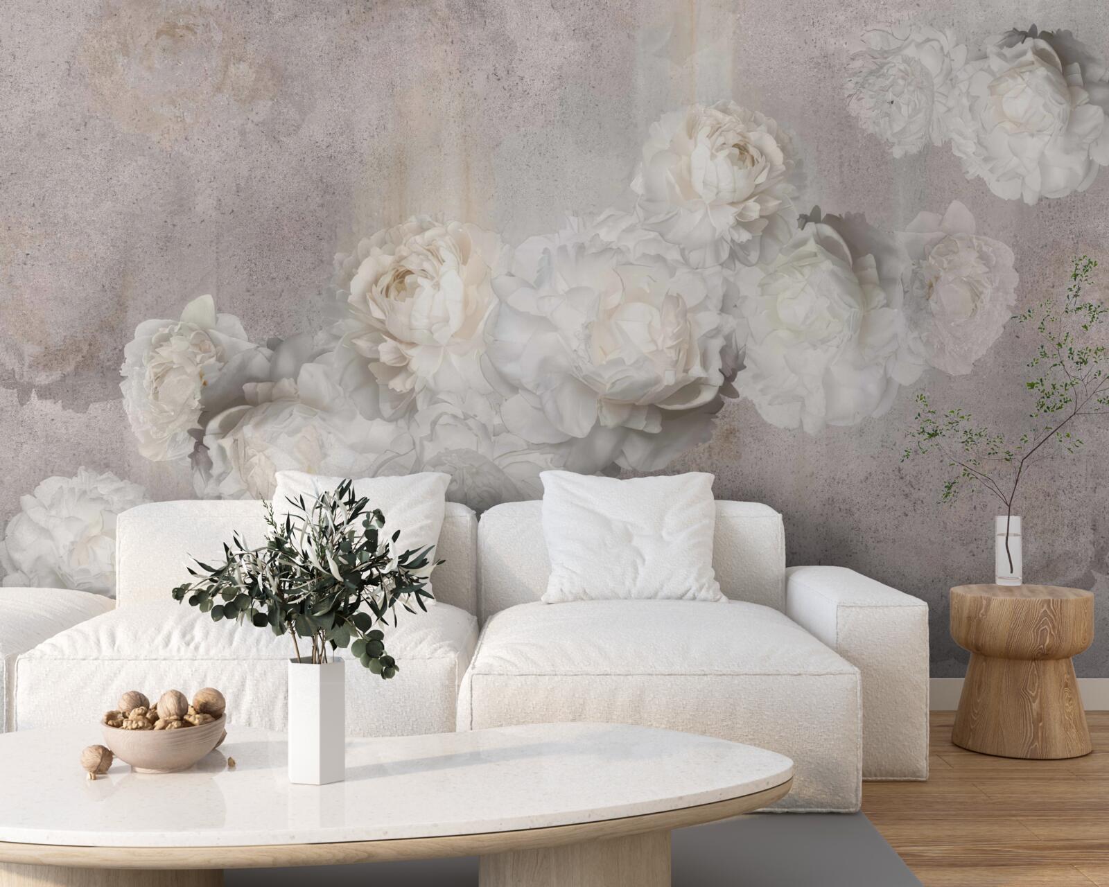 Fototapet flori albe mari