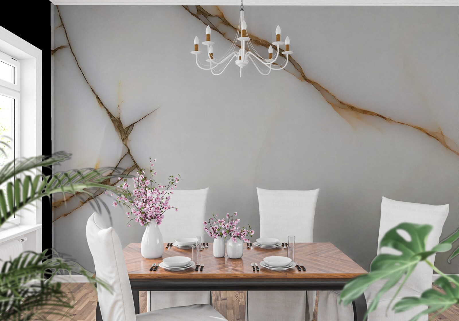 Fototapet fundalul este deschis cu linii întunecate curbate