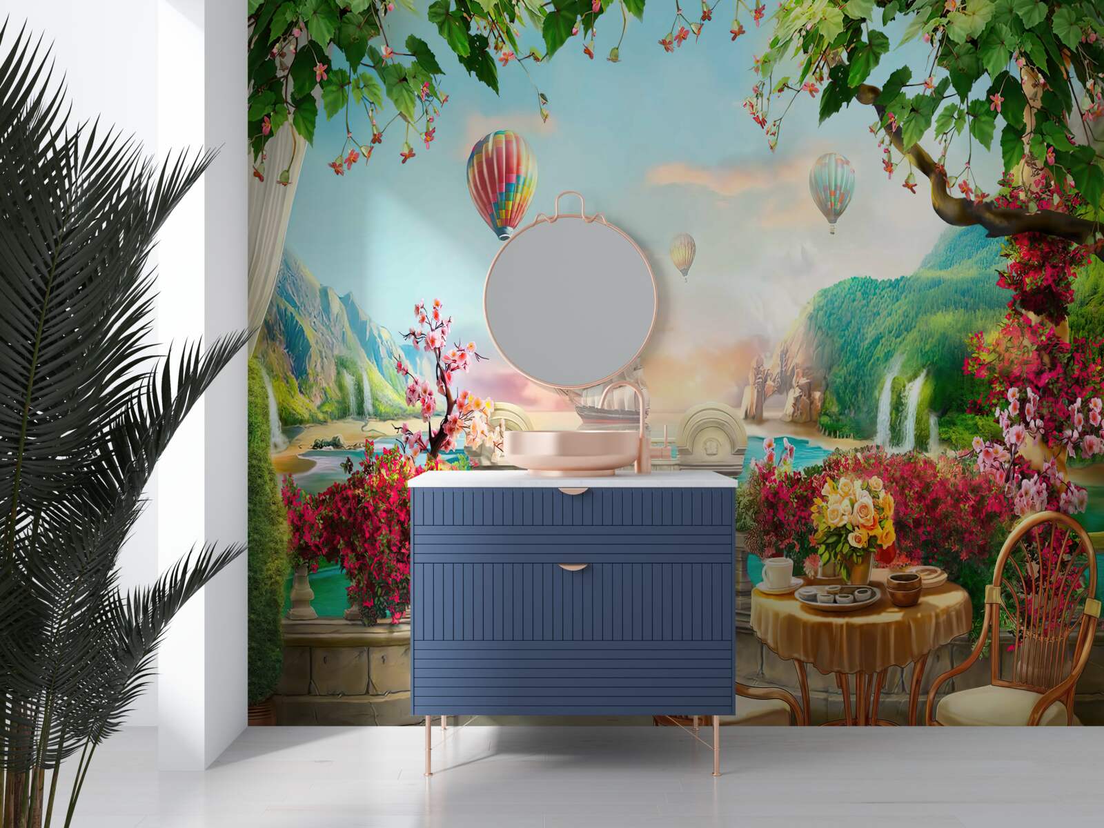 Fototapet masa de dimineață în aer liber cu o priveliște magnifică